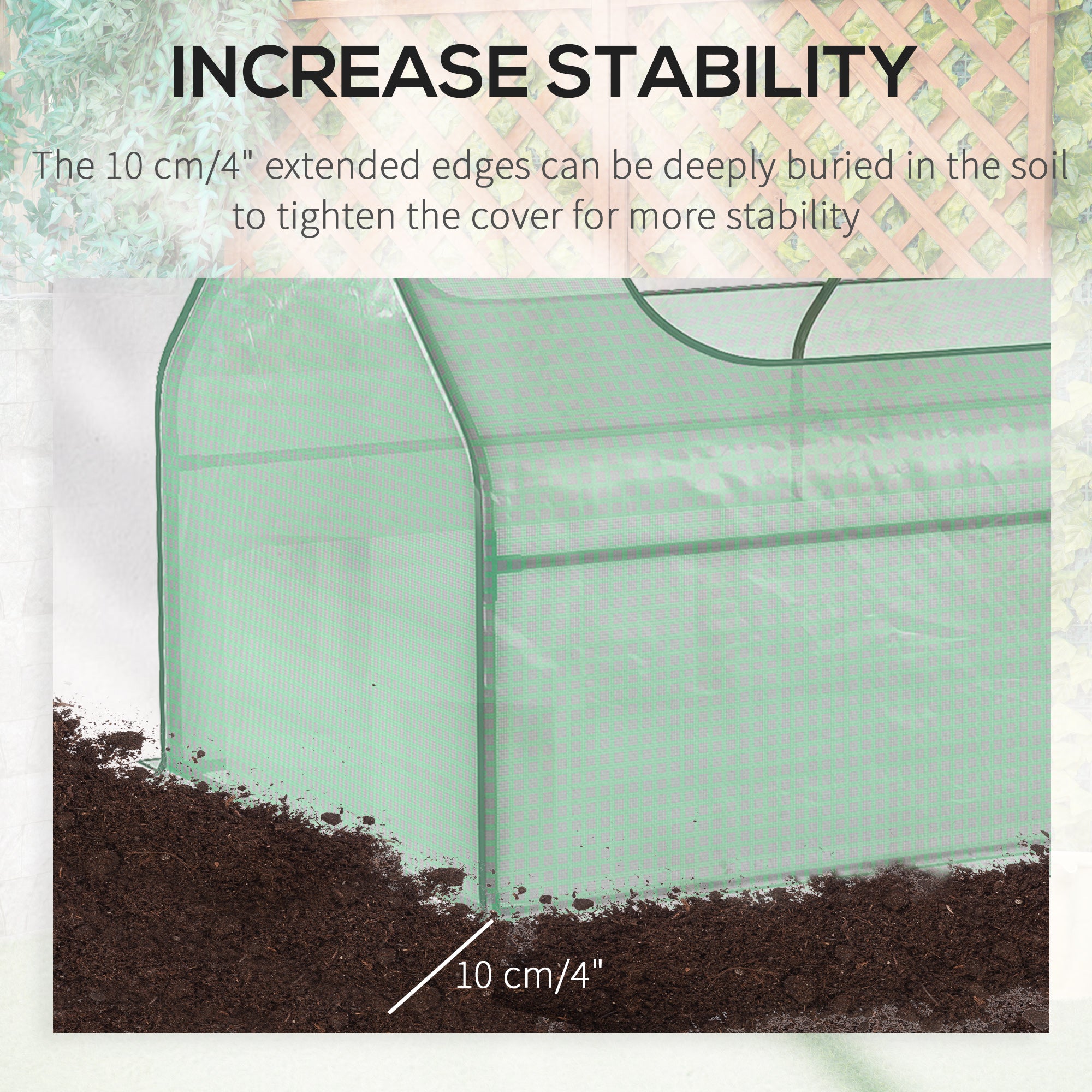 Greenhouse with Raised Garden Bed, Steel Outdoor Planter Box with Plastic Cover, Roll Up Window, Dual Use for Flowers, Vegetables and Herbs, 73