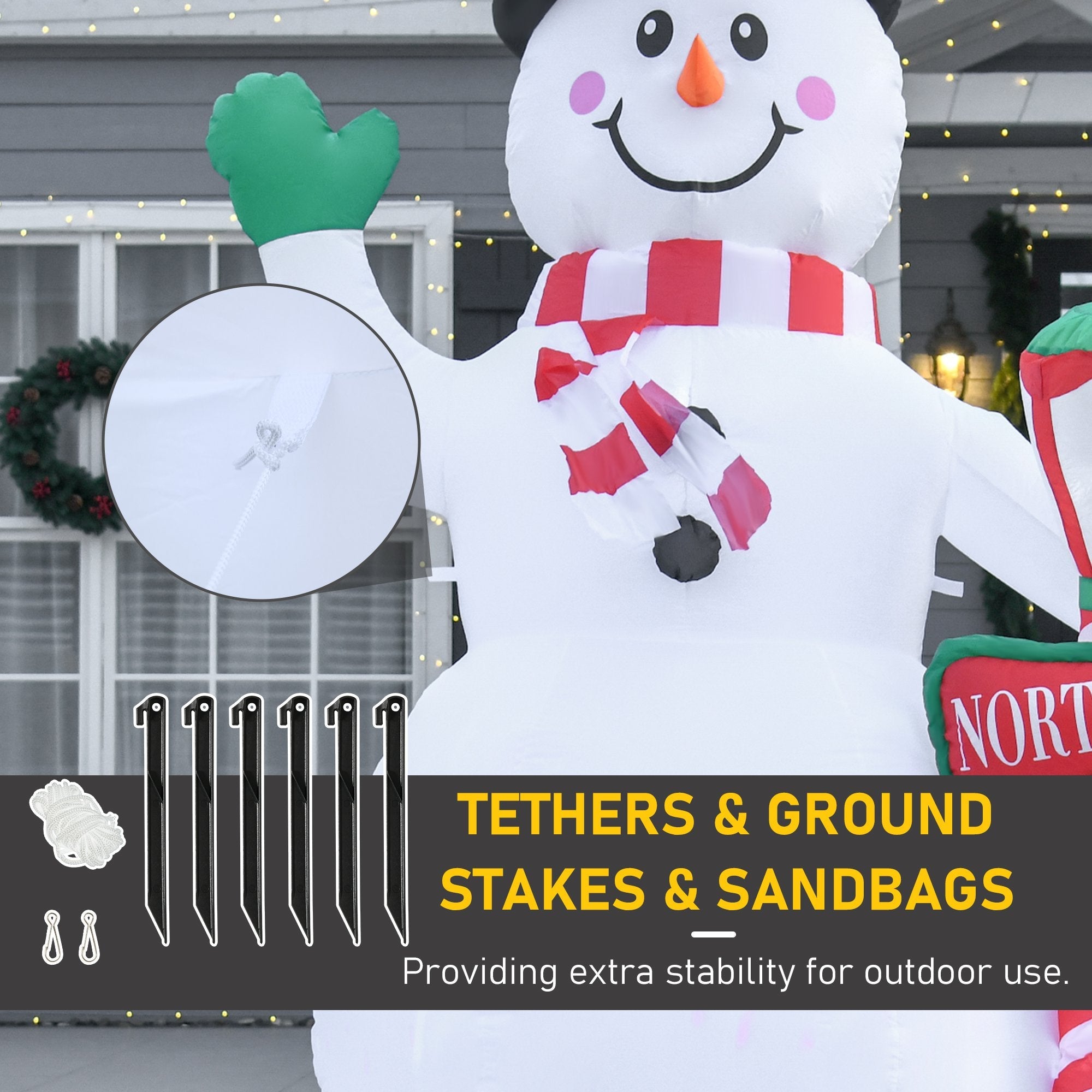 7.9 feet Christmas Inflatable Snowman Decoration Airblown Lighted for Home Indoor Outdoor Garden Lawn Decoration Party Prop Christmas Inflatables   at Gallery Canada