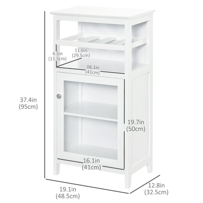 Wine Cabinet with 4 Bottle Wine Rack, Open Shelf, Acrylic Door Cabinet with Adjustable Shelf for Home Bar, White Wine Racks White  at Gallery Canada