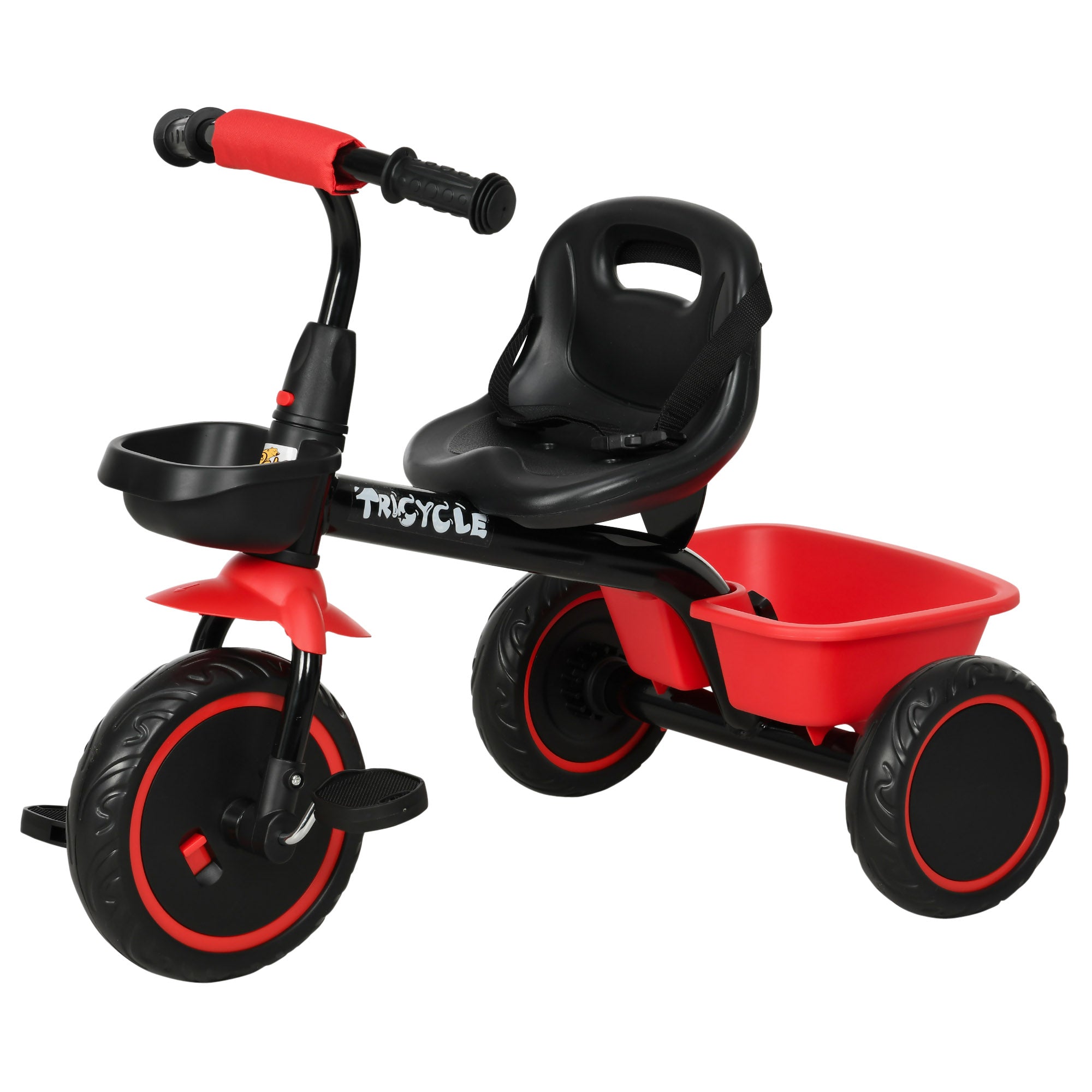 Large Kids Tricycle for Toddler 2-5 Year Old Girls and Boys, Toddler Trike Bike with Adjustable Seat, Safety Belt, Two Storage Baskets, Red Tricycles for Kids at Gallery Canada