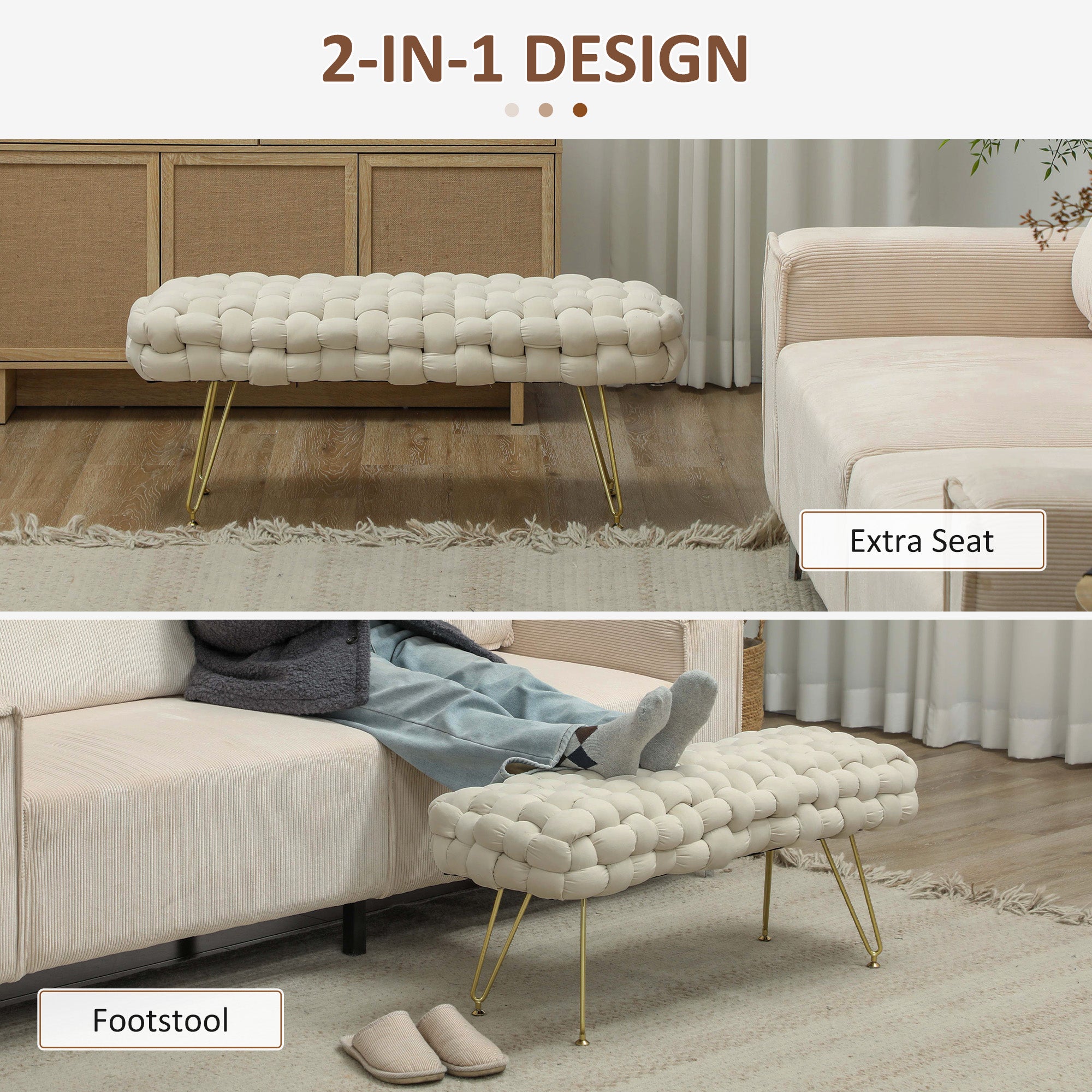 Upholstered Velvet End of Bed Bench 39