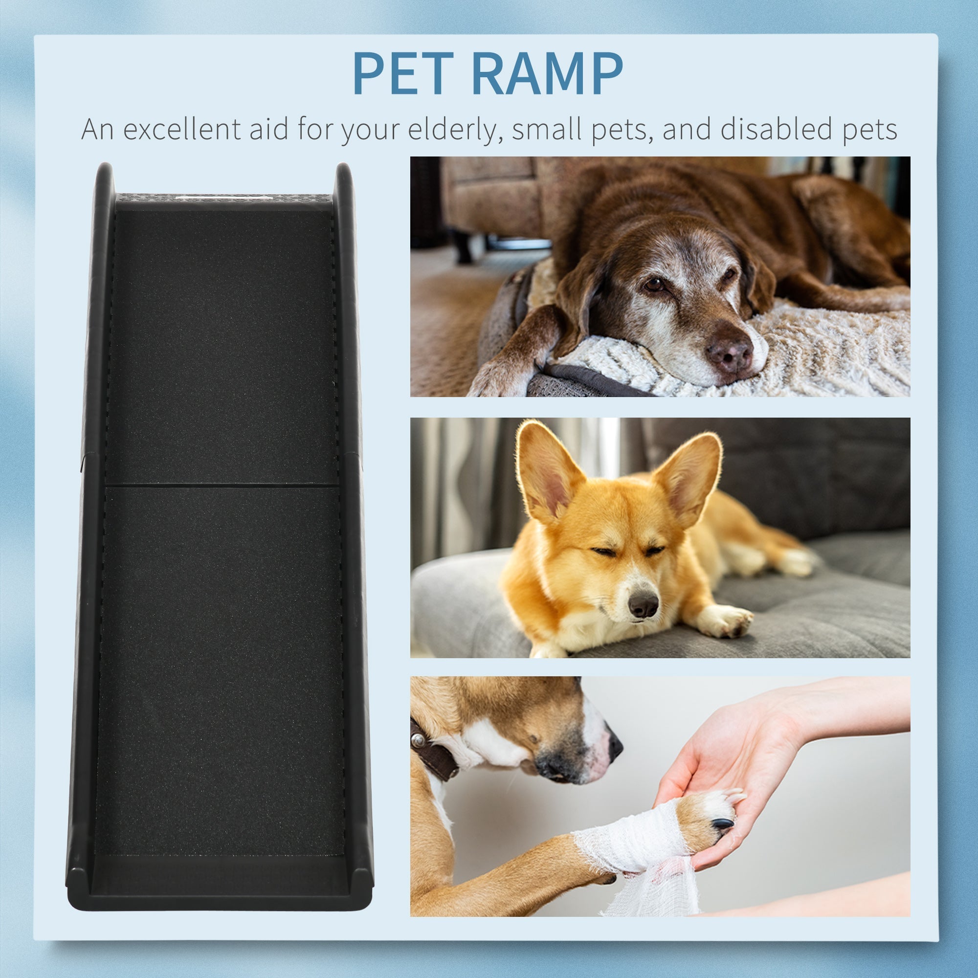 Pet Ramp for Dogs 61 Inch Long, Dog Ramps for Car, Truck, SUV, Foldable Portable Dog Stairs   at Gallery Canada