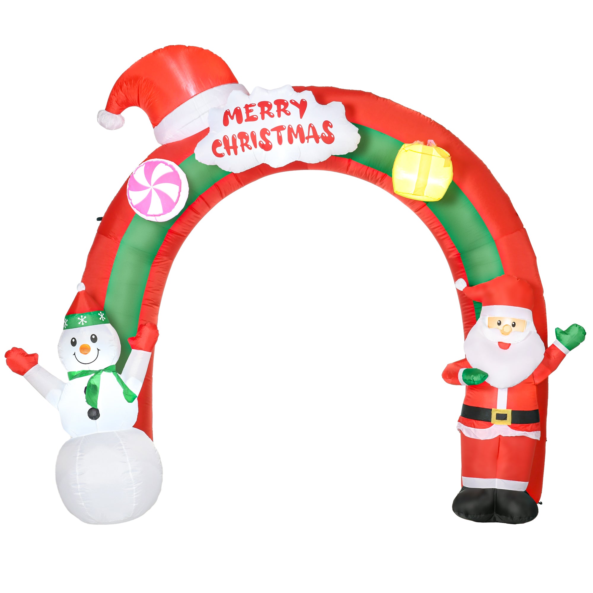 9ft Christmas Inflatable Archway with Santa Claus and Snowman for Outdoor, Blow Up Decoration with LED Lights Christmas Inflatables   at Gallery Canada