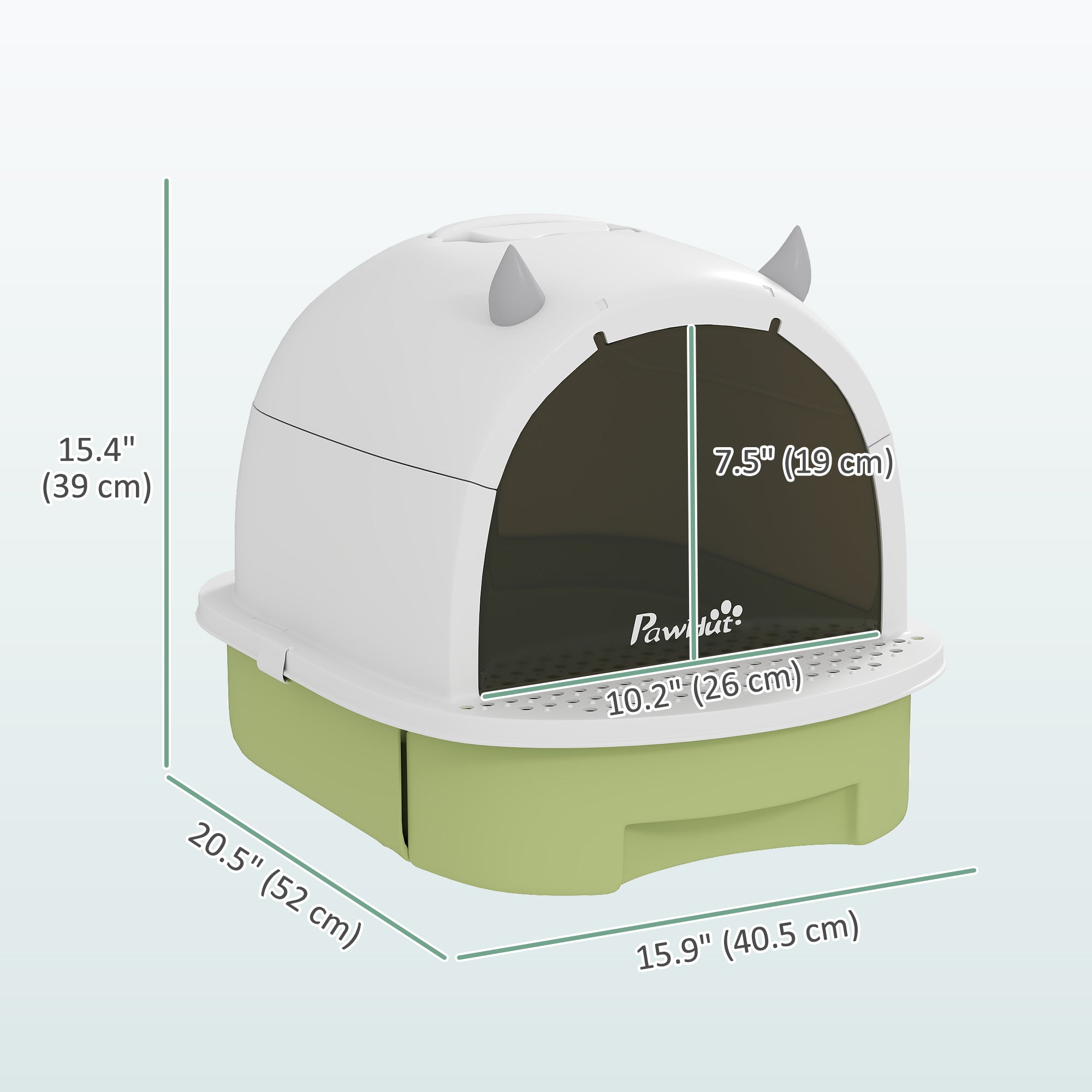 Cat Litter Box with Lid, Front Door Flap, Scoop, Handle, Easy Clean, for Small and Medium Cats, Green Cat Litter Box Enclosures at Gallery Canada