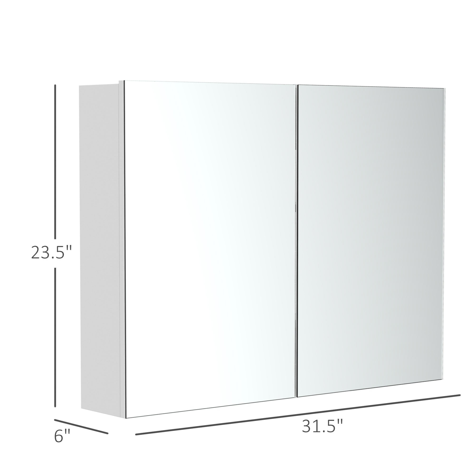 Bathroom Mirror Cabinet, Wall-Mounted Storage Organizer with Double Doors, Adjustable Shelf, White Mirror Medicine Cabinets   at Gallery Canada