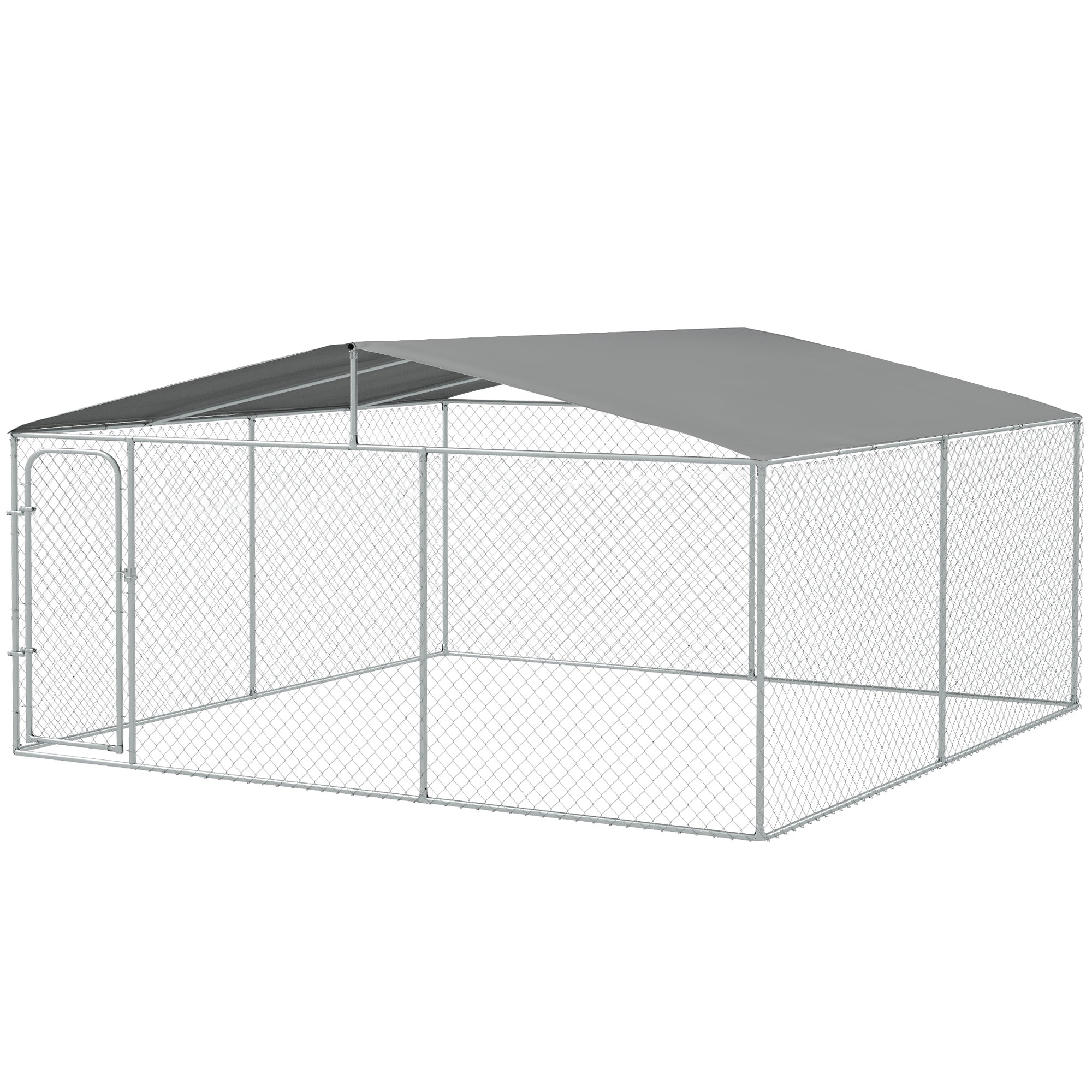 Dog Kennel Outdoor, Heavy Duty Playpen with Secure Lock, Cover, for Backyard &; Patio, 15.1' x 15.1' x 7.5' Houses, Kennels & Pens   at Gallery Canada