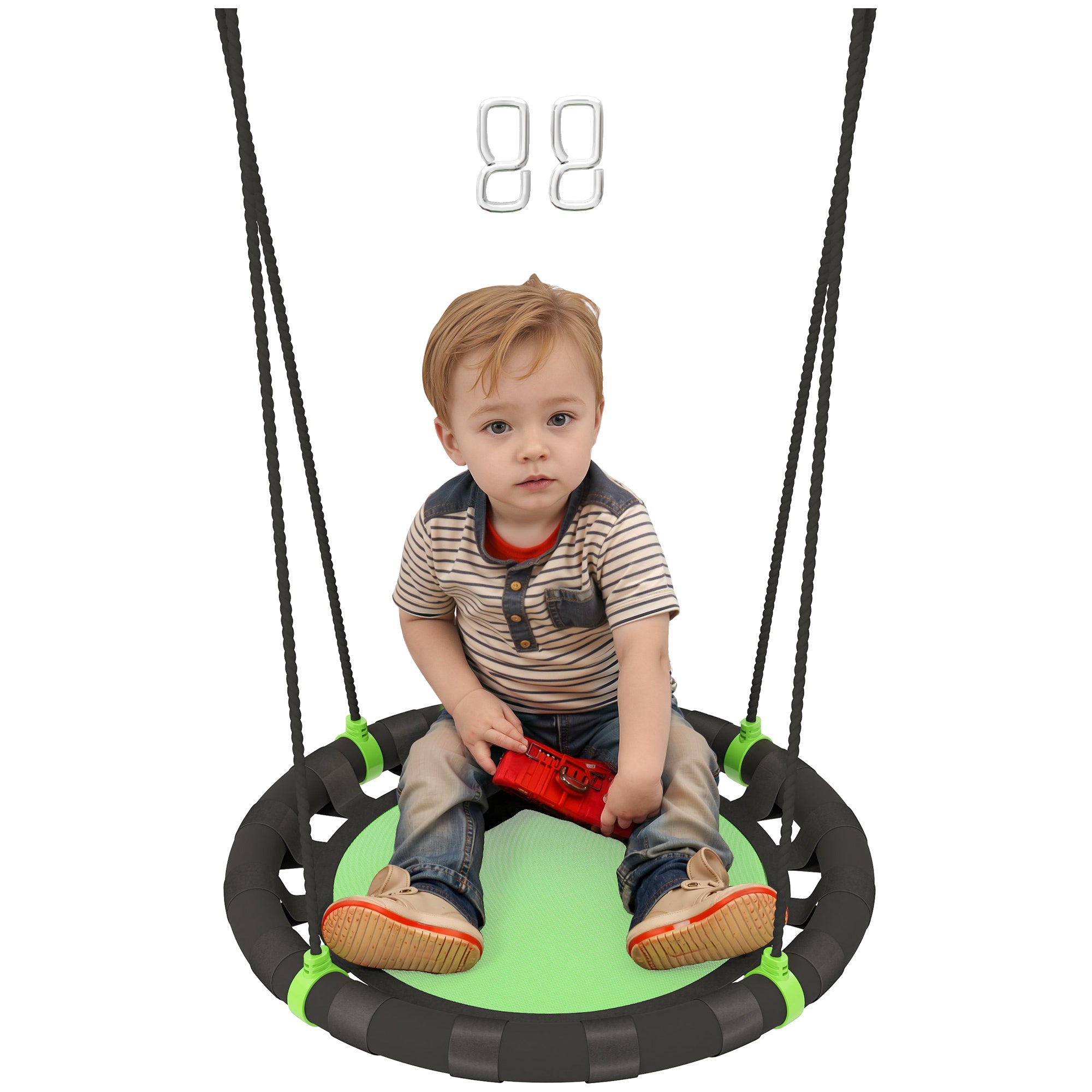 24 inch Saucer Tree Swing Set for Kids with Adjustable Hanging Ropes for Outdoor, Backyard, Green Gym Sets & Swings at Gallery Canada