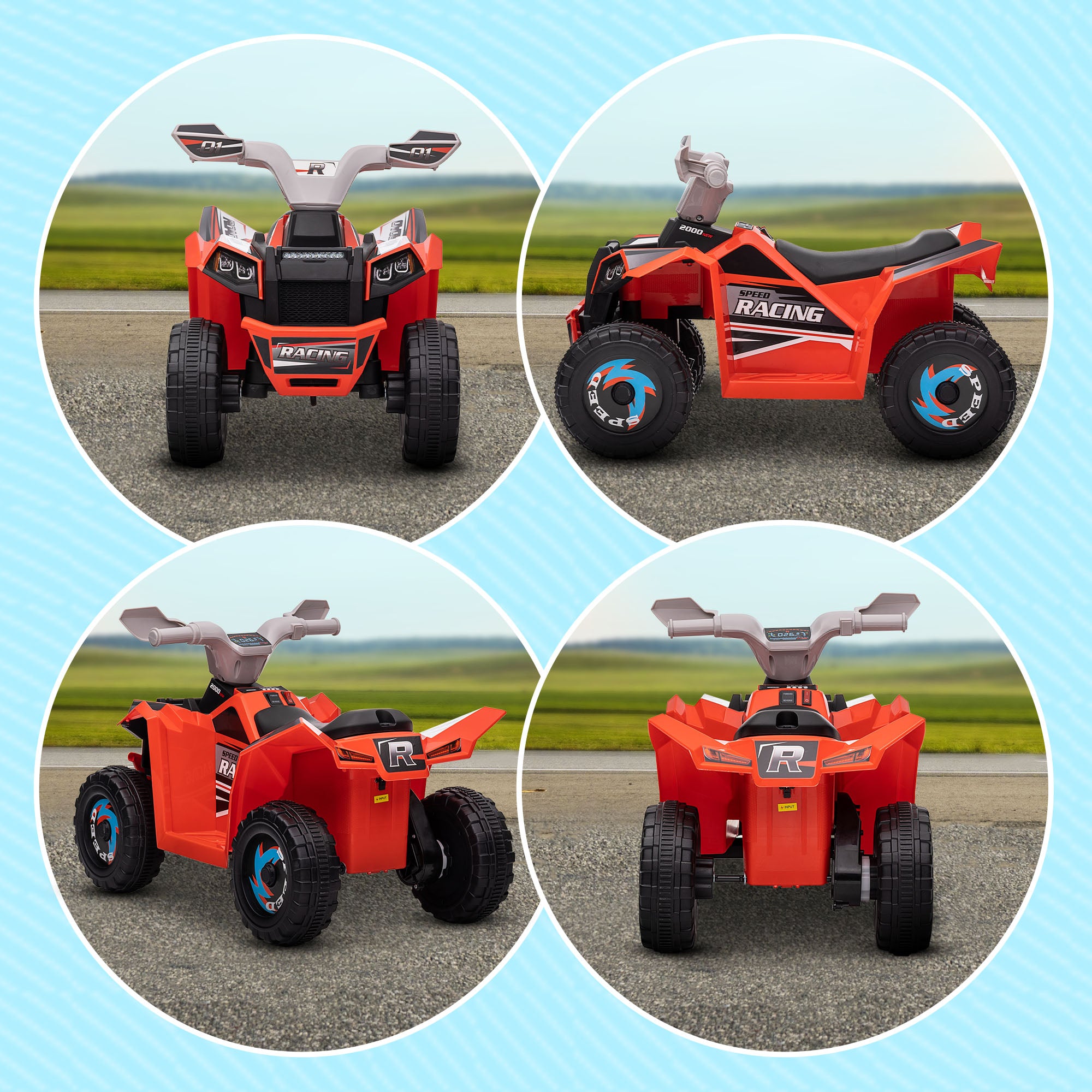 6V Quad Kids Electric Car with Wear-resistant Wheels, for Boys and Girls Aged 18-36 Months, Red Electric Toy Cars   at Gallery Canada