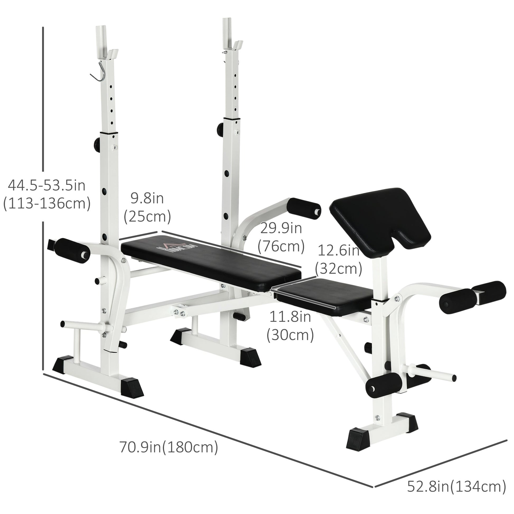 Bench Press Set Adjustable Weight Bench with Squat Rack, Preacher Curl Pad, Leg Developer, Butterfly, and Weight Storage Weight Benches   at Gallery Canada