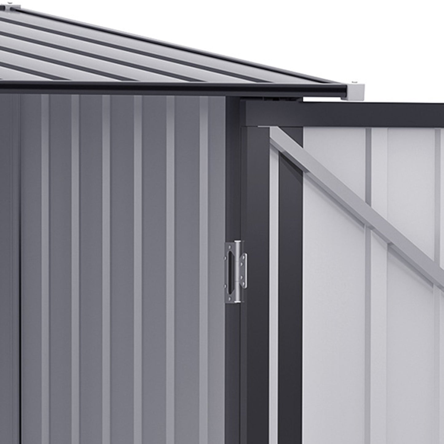 3.3' x 3.4' Lean-to Garden Storage Shed, Outdoor Galvanized Steel Tool House with Lockable Door for Patio Dark Gray Sheds   at Gallery Canada