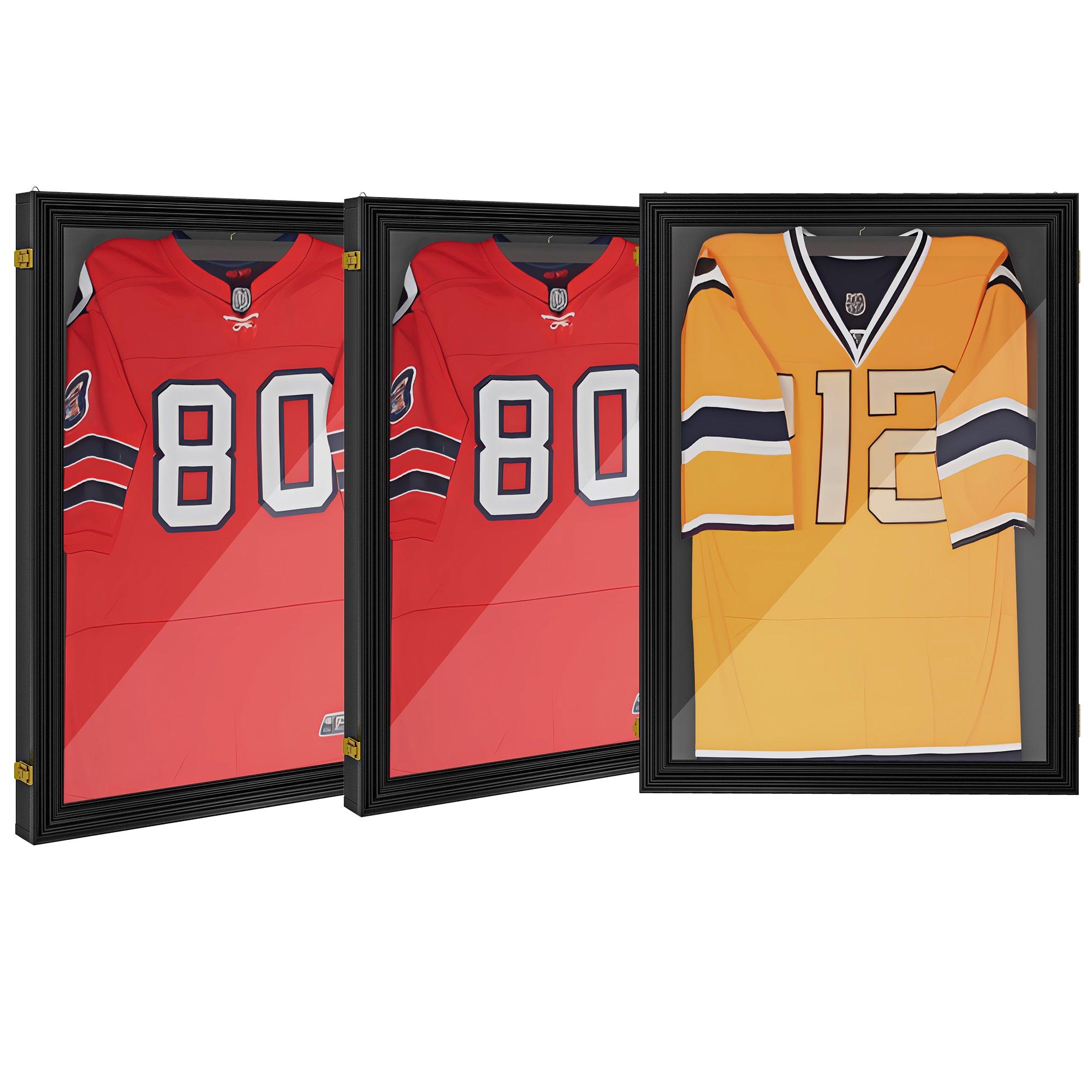 Set of 3 Jersey Display Frame Case, Acrylic Sports Shirt Shadow Box for Basketball Football Baseball, 23.5