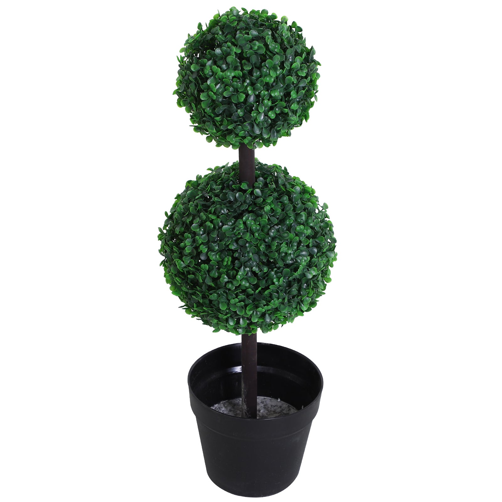 2 Ball Topiary Tree in Pot for Home Decor, Artificial Plant for Home Office, Living Room Decor, Dark Green Artificial Trees   at Gallery Canada