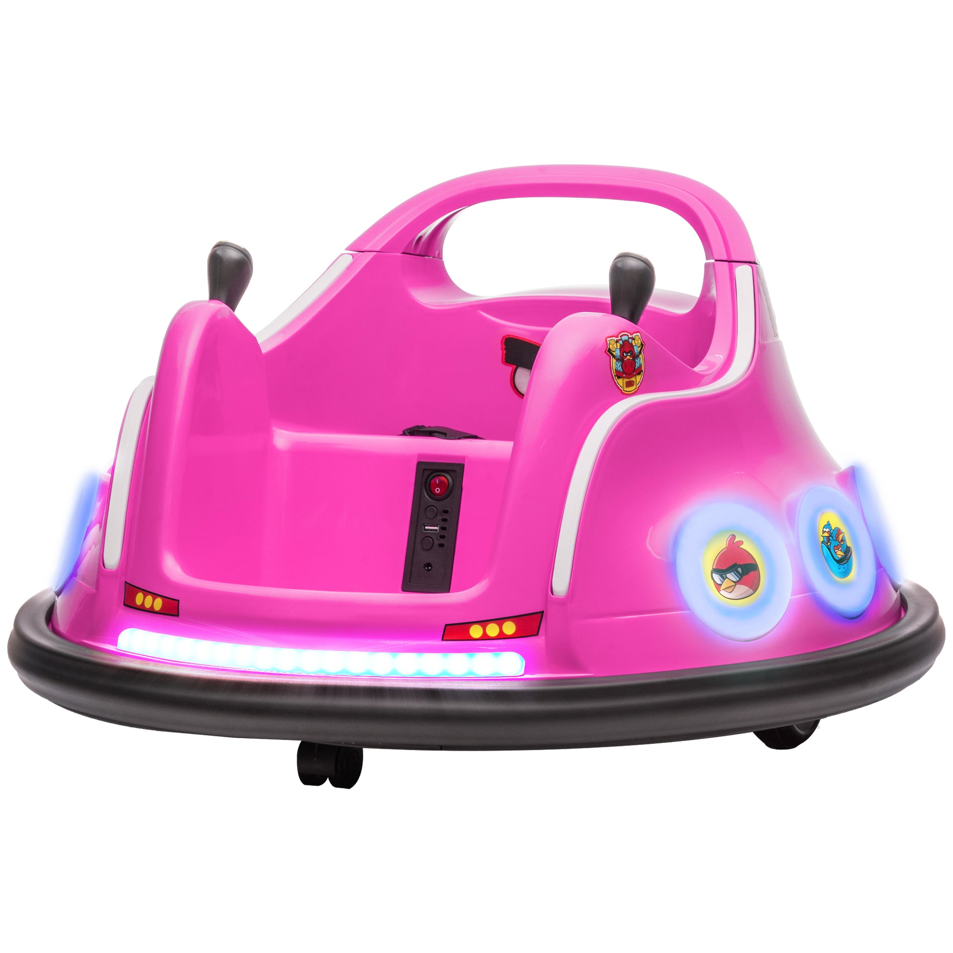 Angry Bird Licensed Electric Ride on Car, 12V Bumper Car for Kids w/ Dual Joysticks, 360 Degree Spin, Pink Electric Ride On Toys   at Gallery Canada