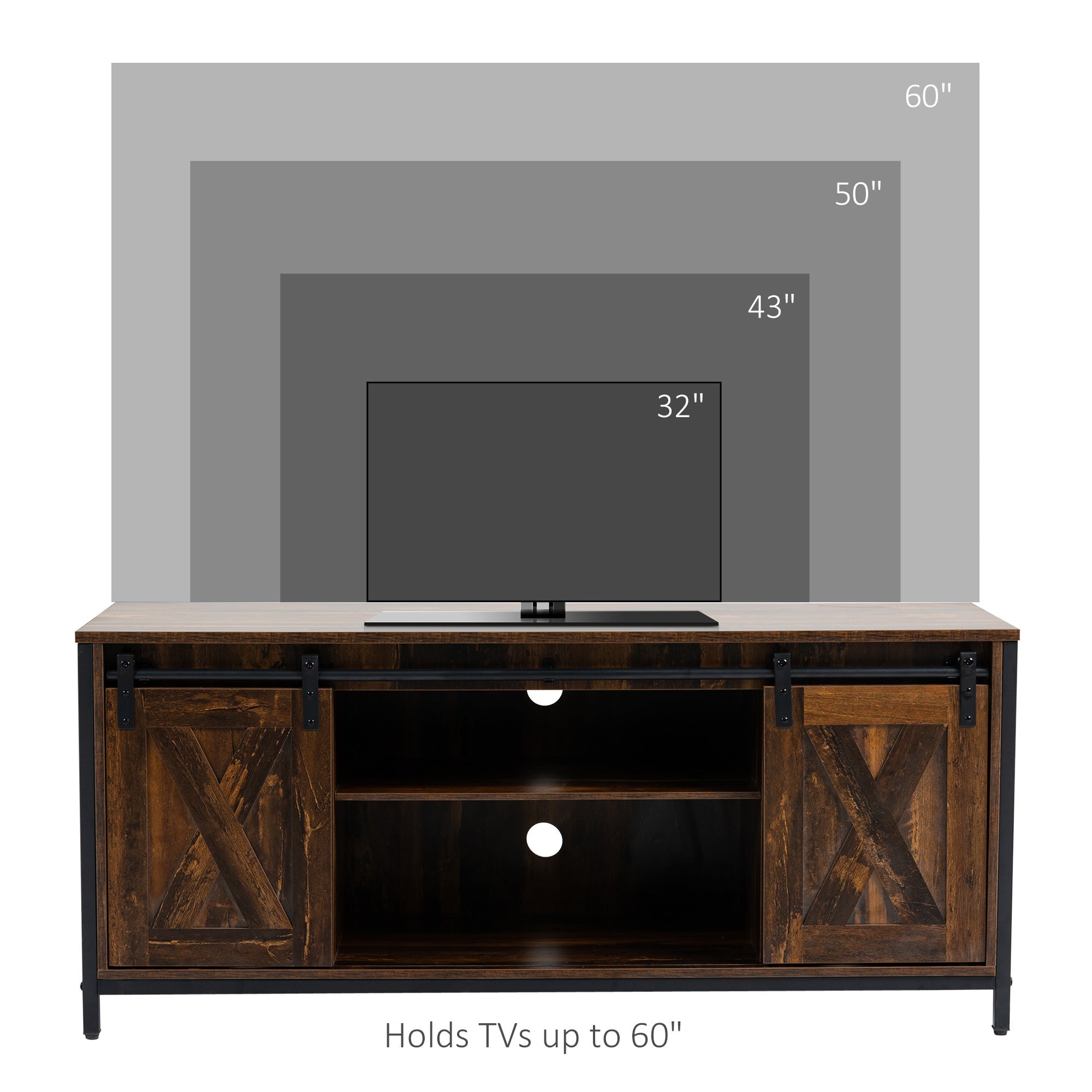 Industrial TV Stand for TVs up to 60