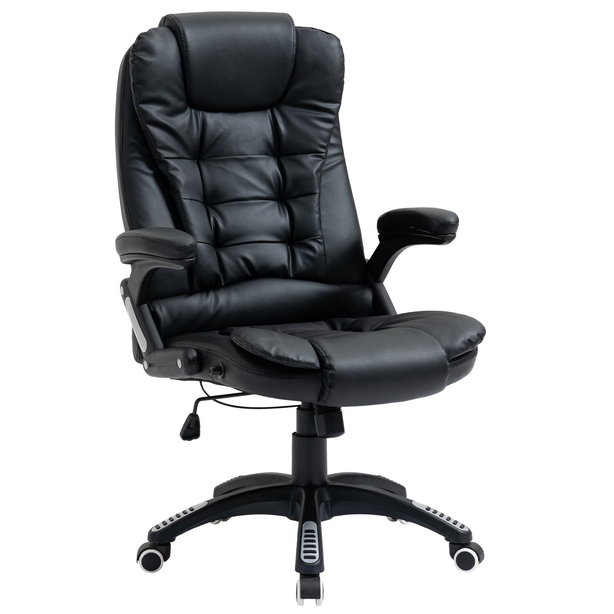 Executive Chair PU Leather Recliner Office Chair, with Swivel Wheels, Arm, Adjustable Height, High Back, Black Executive & Manager Chairs at Gallery Canada