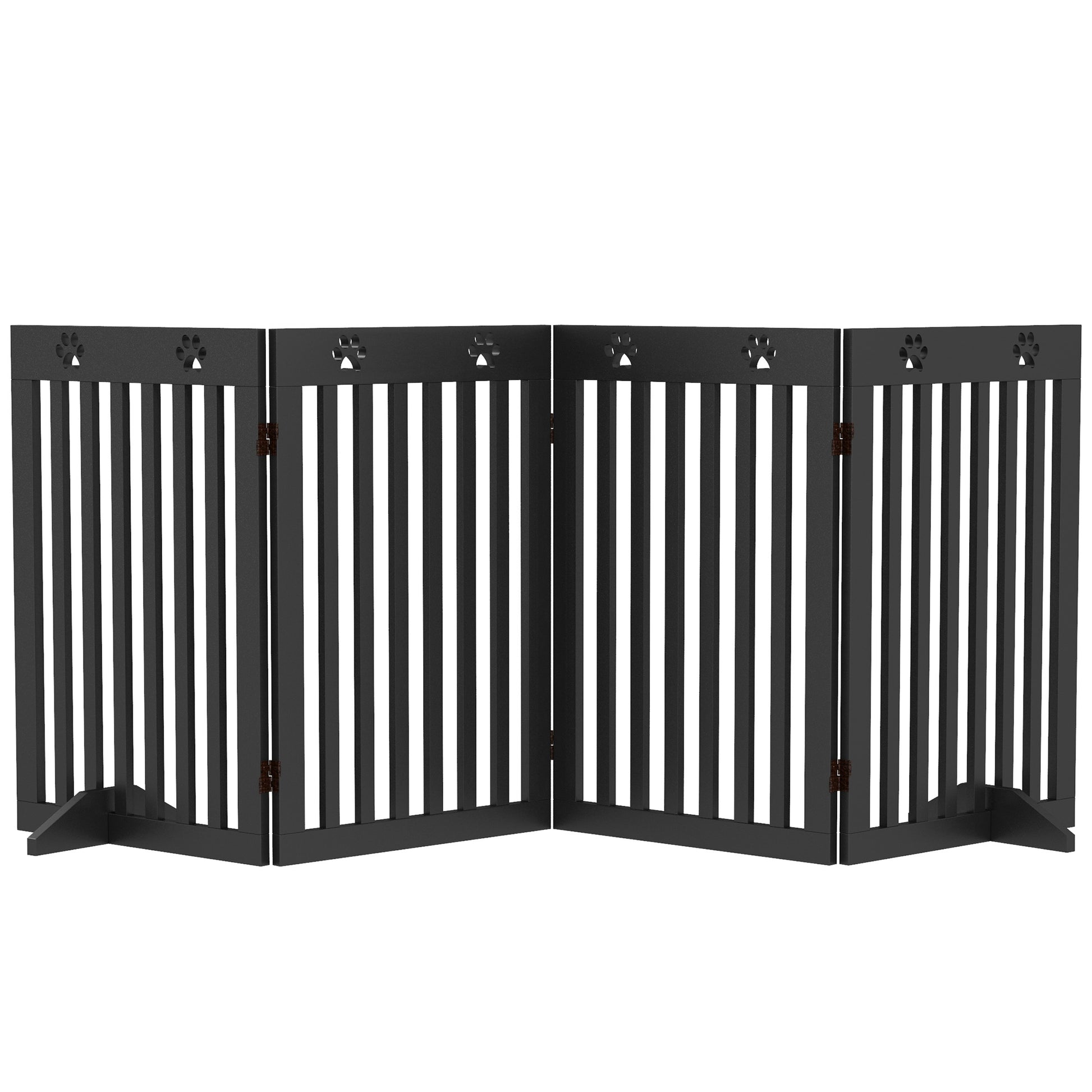 80" Extra Wide Freestanding Pet Gate with Support Feet, Black Houses, Kennels & Pens   at Gallery Canada