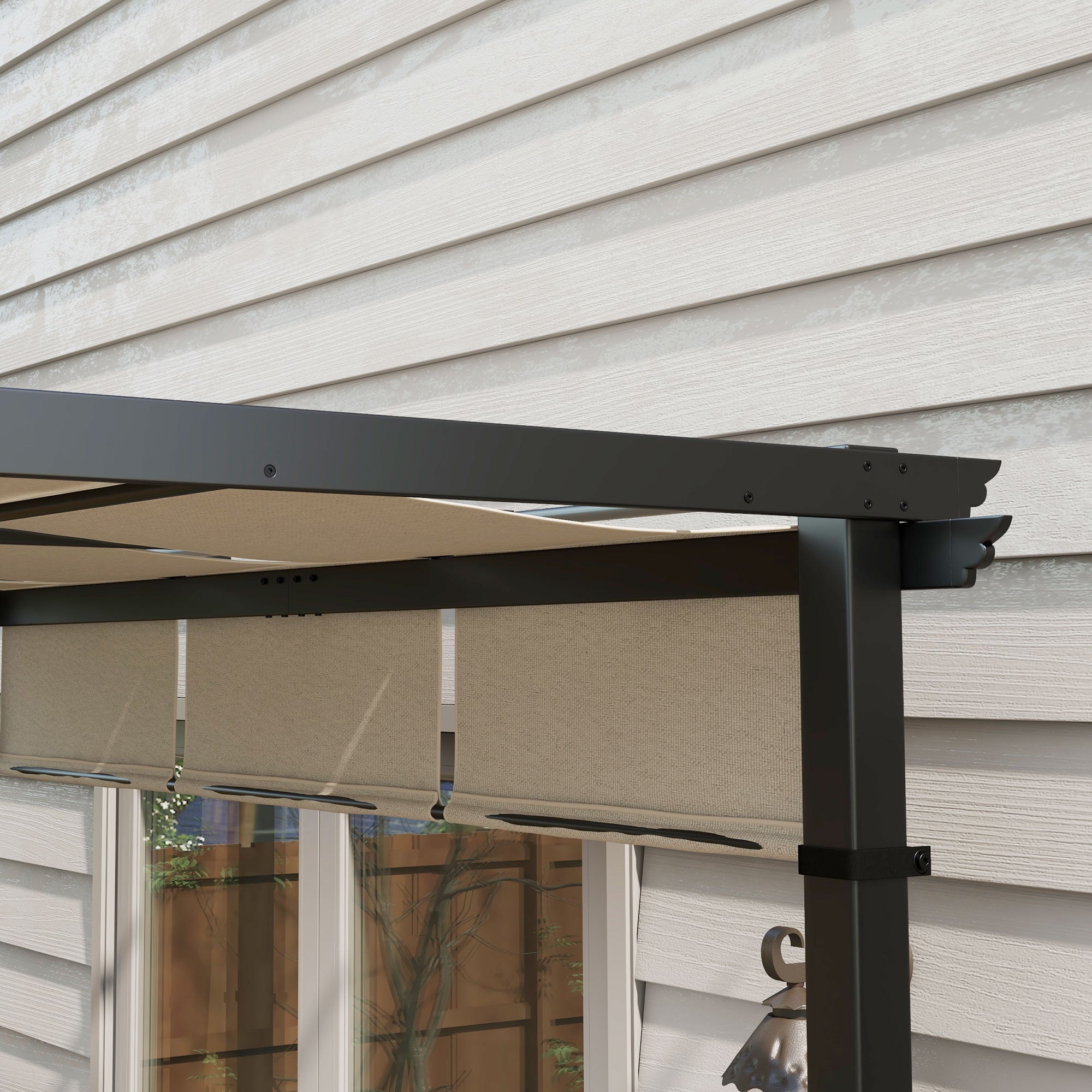 10' x 10' Metal Pergola, Outdoor Pergola with Retractable Canopy, for Garden, Patio, Backyard, Deck Pergolas at Gallery Canada