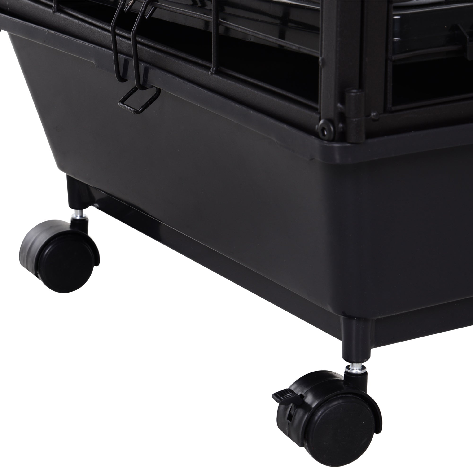 Metal Small Animal Cage, Rabbit Cage for Guinea Pig Chinchilla Hedgehog Bunny with Removable Wheels and Foldable Detachable Run Fence, 34.6