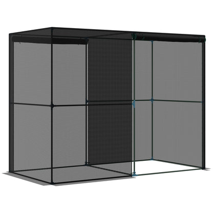 Heavy Duty Outdoor Greenhouse with Roll-Up Zipper Doors for Plants, Black Walk In Greenhouses Black  at Gallery Canada