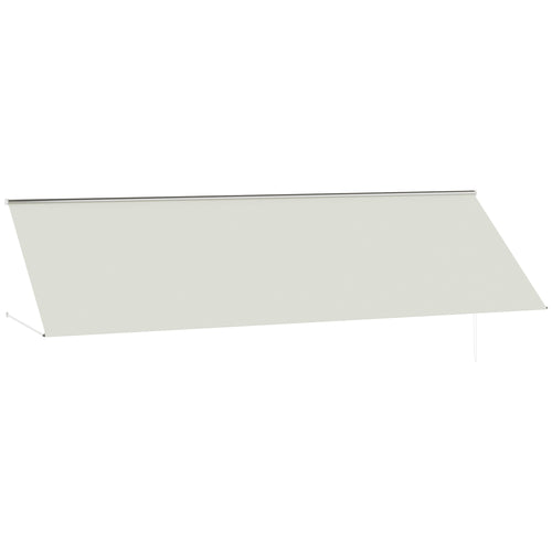 13' x 4' Retractable Awning, Garden Awnings for Doors and Windows with Easy Chain Operation and UV30+ Fabric, Sun Canopies for Patio, Deck, Balcony, and Yard, Beige