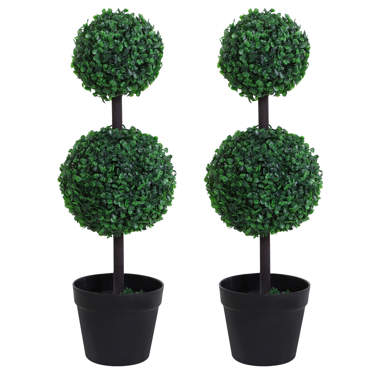 2 Ball Topiary Tree in Pot for Home Decor, Artificial Plant for Home Office, Living Room Decor, Dark Green Artificial Trees Multi Colour  at Gallery Canada