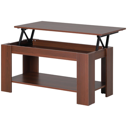 Modern Lift Top Coffee Table, Convertible Center Table with Hidden Storage Compartment and Storage Shelf for Living Room Coffee Tables Brown with Wood Grain Effect  at Gallery Canada