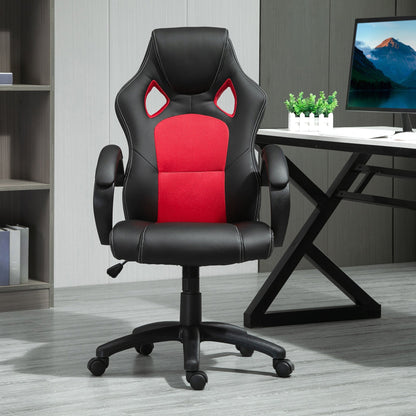 Racing Gaming Chair High Back Office Chair Computer Desk Gamer Chair with Swivel Wheels, Padded Headrest, Tilt Function, Red Video Game Chairs   at Gallery Canada