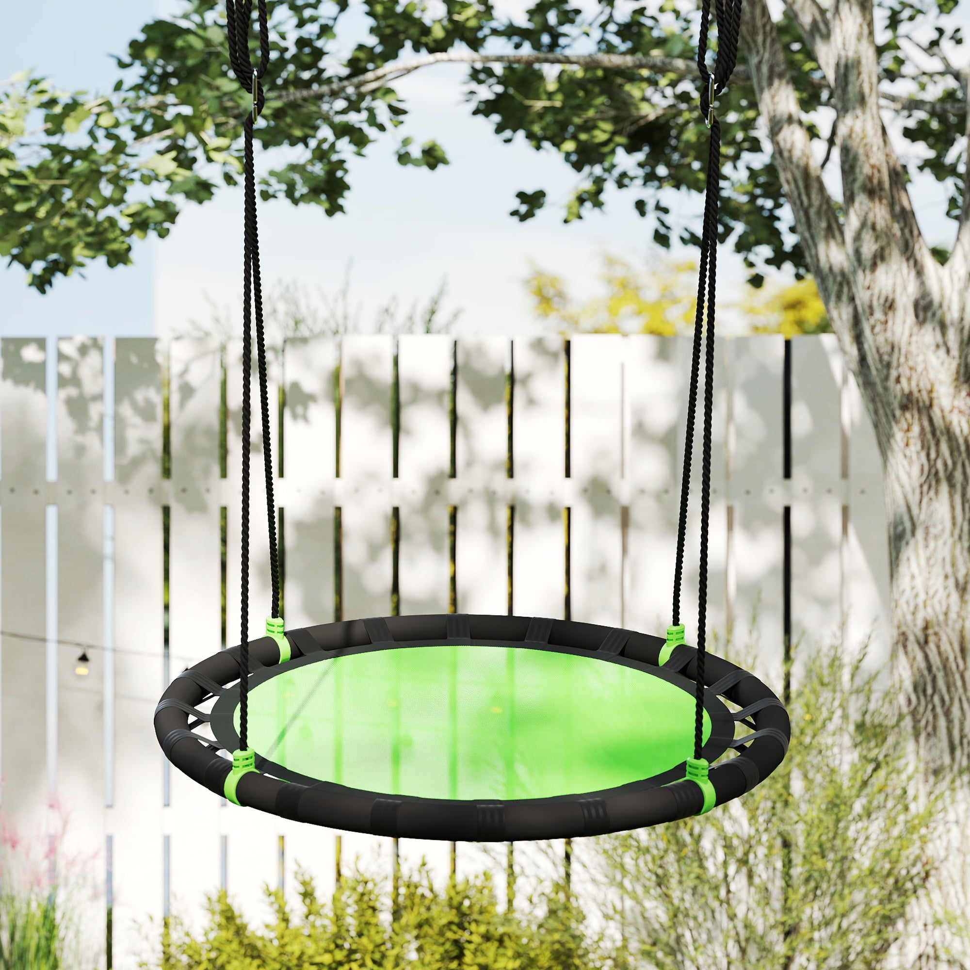 39 inch Saucer Tree Swing Set for Kids with Adjustable Hanging Ropes for Outdoor, Backyard, Green Gym Sets & Swings at Gallery Canada