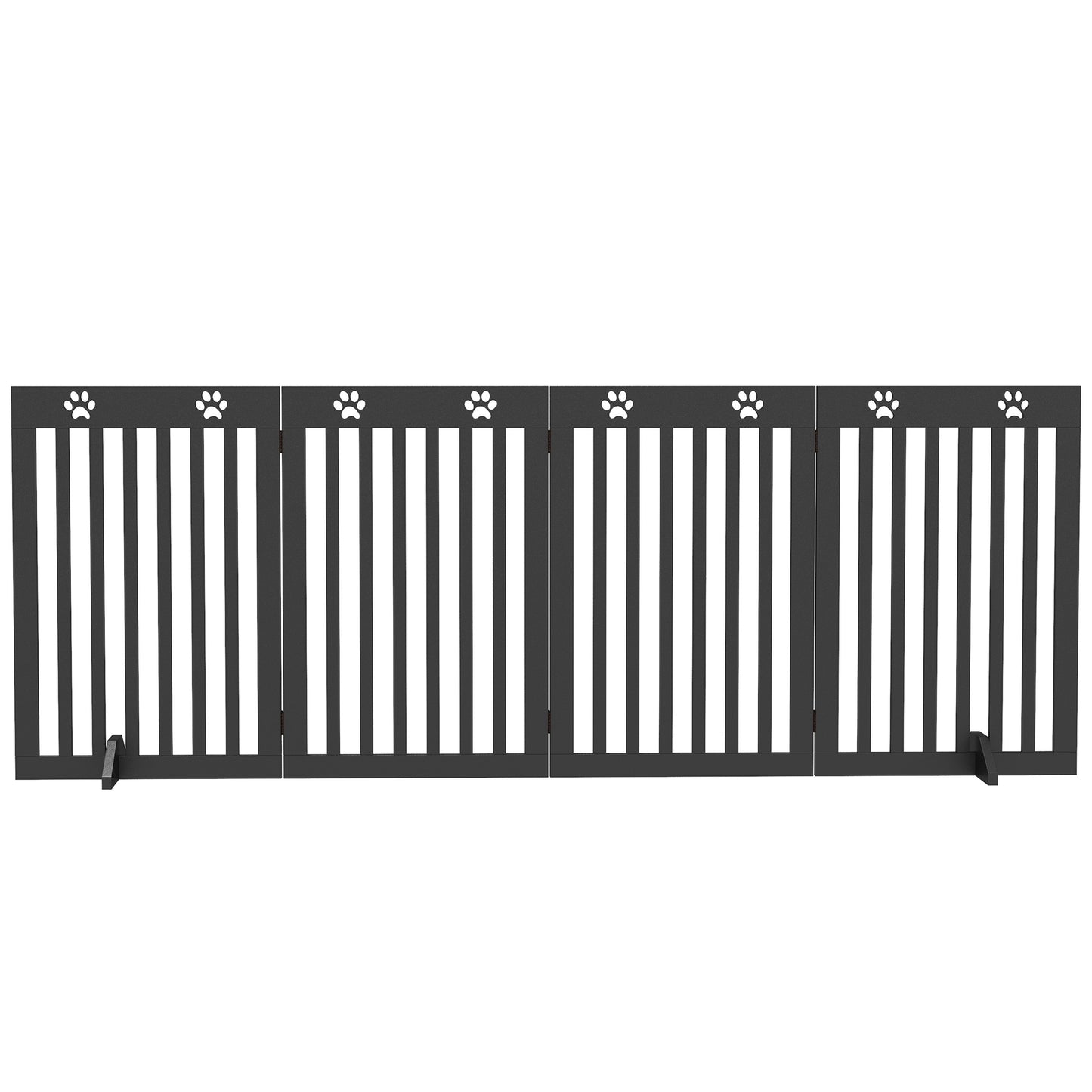 80" Extra Wide Freestanding Pet Gate with Support Feet, Black Houses, Kennels & Pens   at Gallery Canada