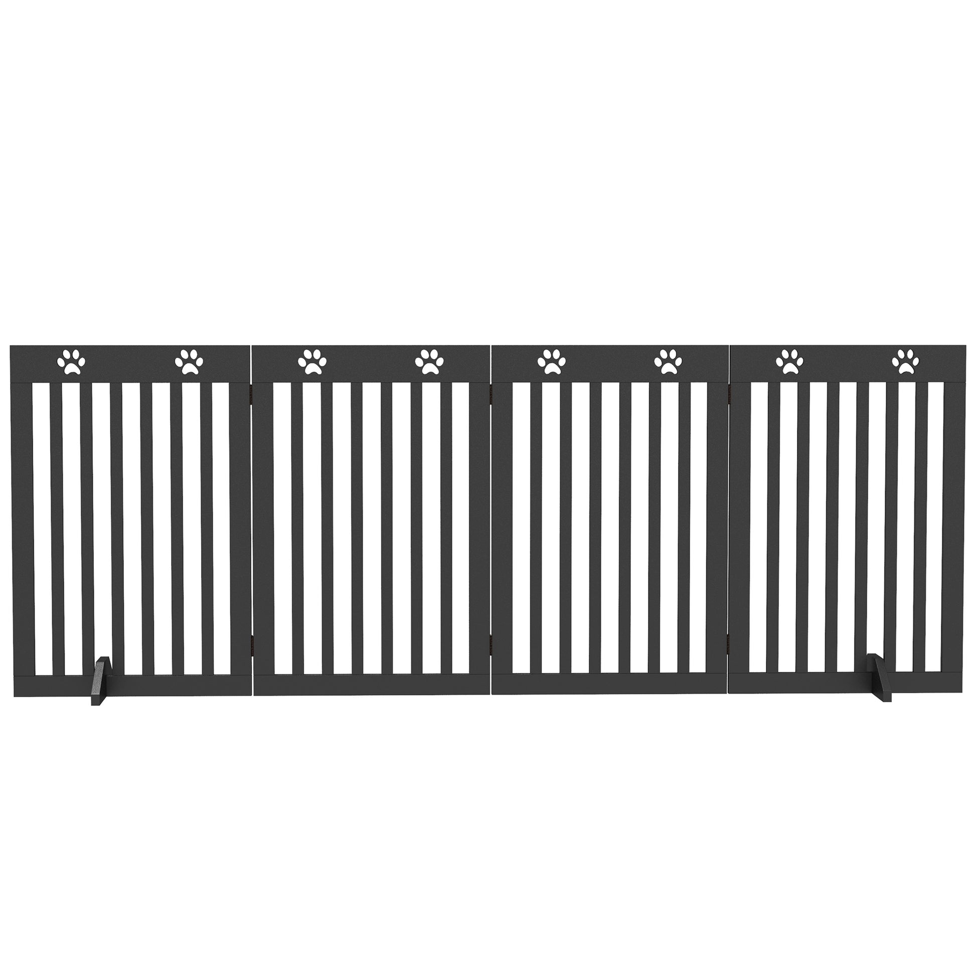 80" Extra Wide Freestanding Pet Gate with Support Feet, Black Houses, Kennels & Pens   at Gallery Canada