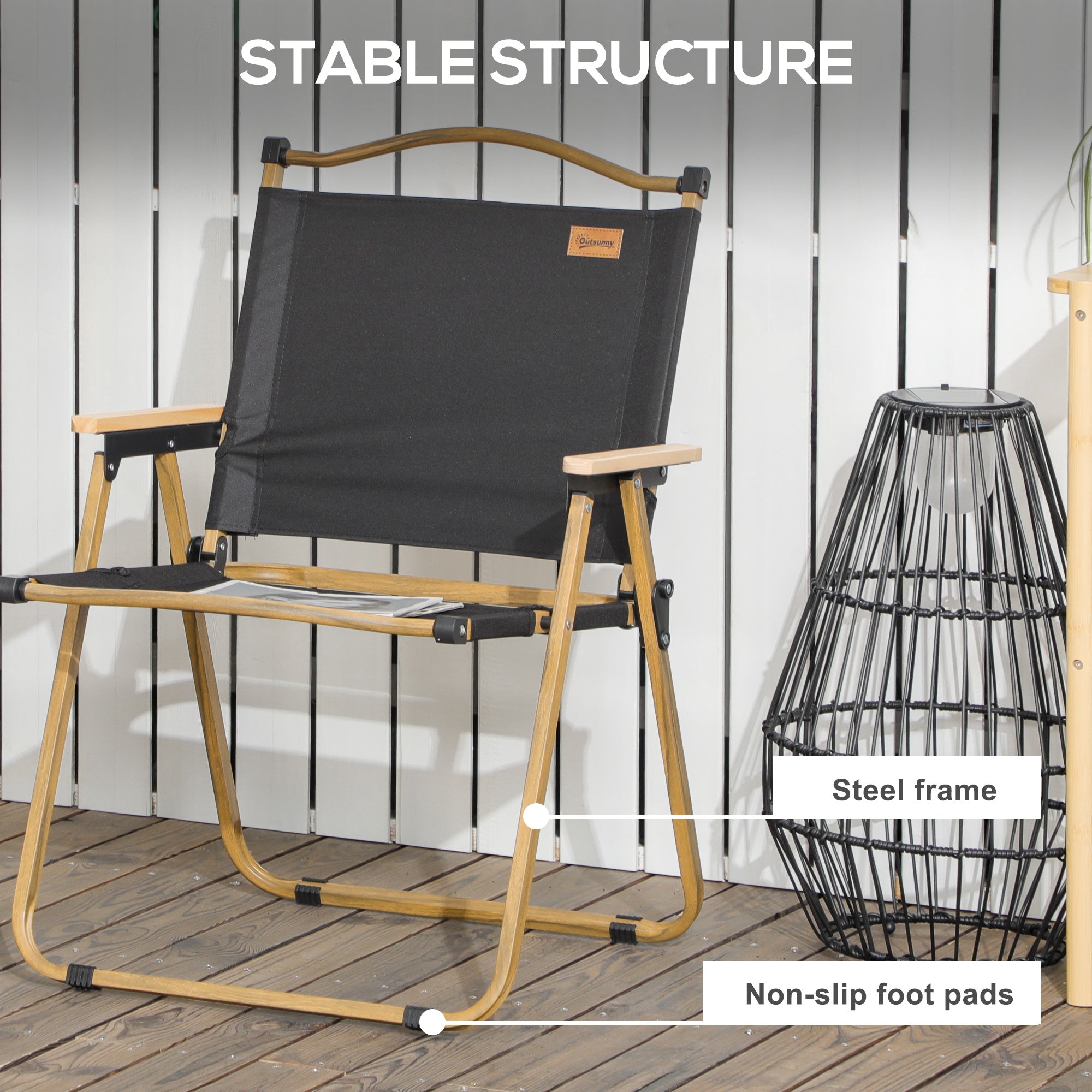 Set of 2 Camping Chair, Lightweight Folding Chair, Portable Armchairs, Excellent for Festivals, Fishing, Beach and Hiking, Black Picnic Tables & Camping Chairs at Gallery Canada