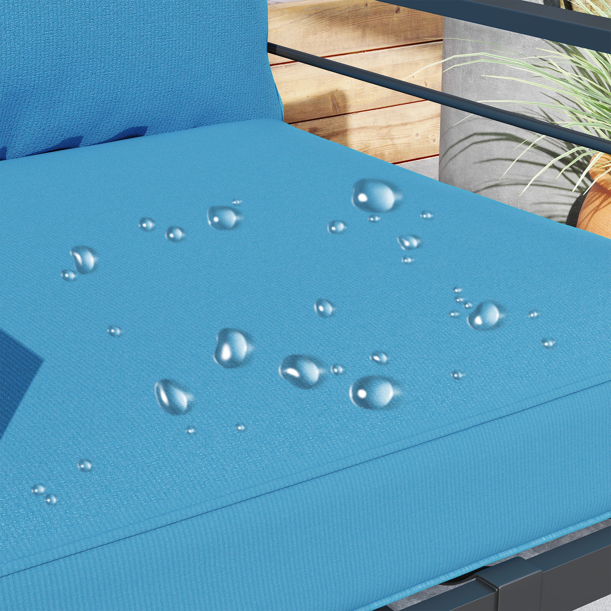 Patio Chair Cushions, Thick Deep Seat Outdoor Seat Cushion with Back Cushion, Turquoise Patio Chair Cushions at Gallery Canada