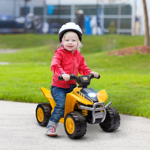 Licensed Kids ATV, 6V Electric Ride on Car for Kids with Horn, LED Headlights, for 18-36 Months, Yellow