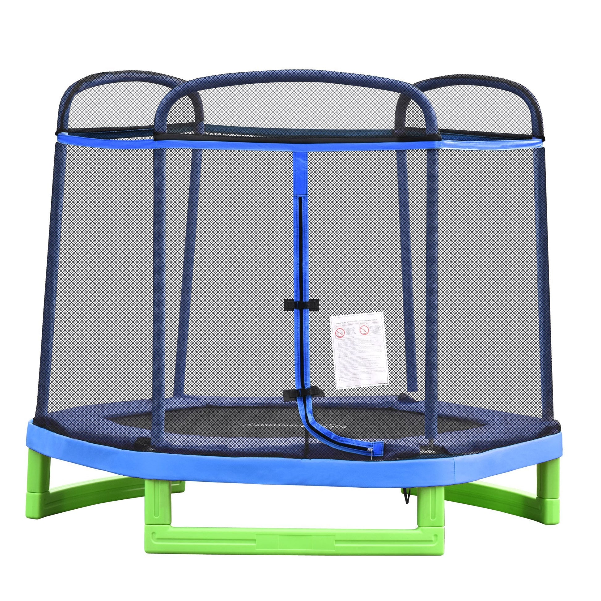 84.75" Kids Trampoline 7 FT Indoor Outdoor Trampolines with Safety Net Enclosure Built-in Zipper Padded Covering, for Boys and Girls, Blue Trampolines Multi Colour  at Gallery Canada