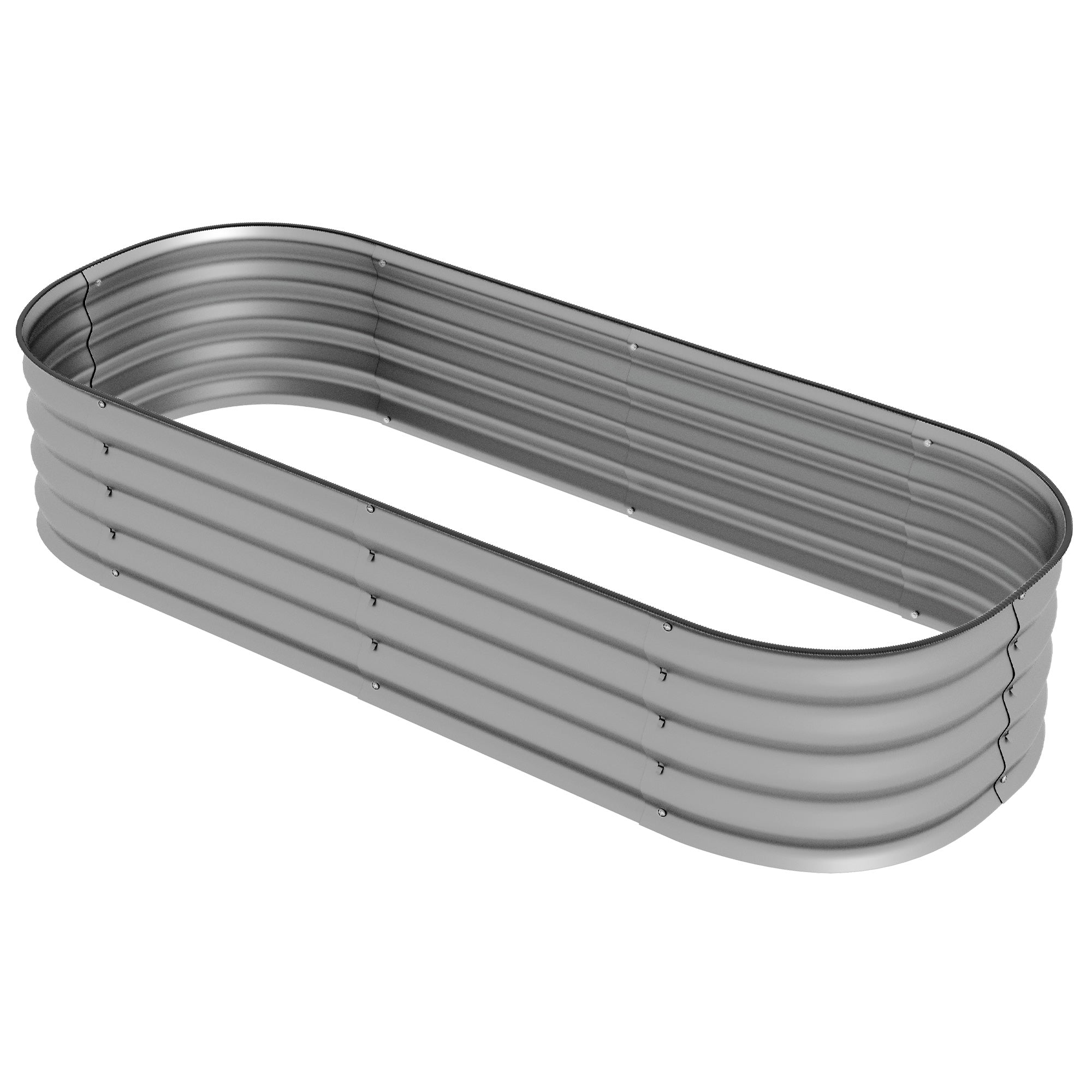 4.9 x 2 x 1ft Galvanized Raised Garden Bed Kit, Metal Planter Box with Safety Edging, Silver Galvanized Planter Boxes Silver at Gallery Canada