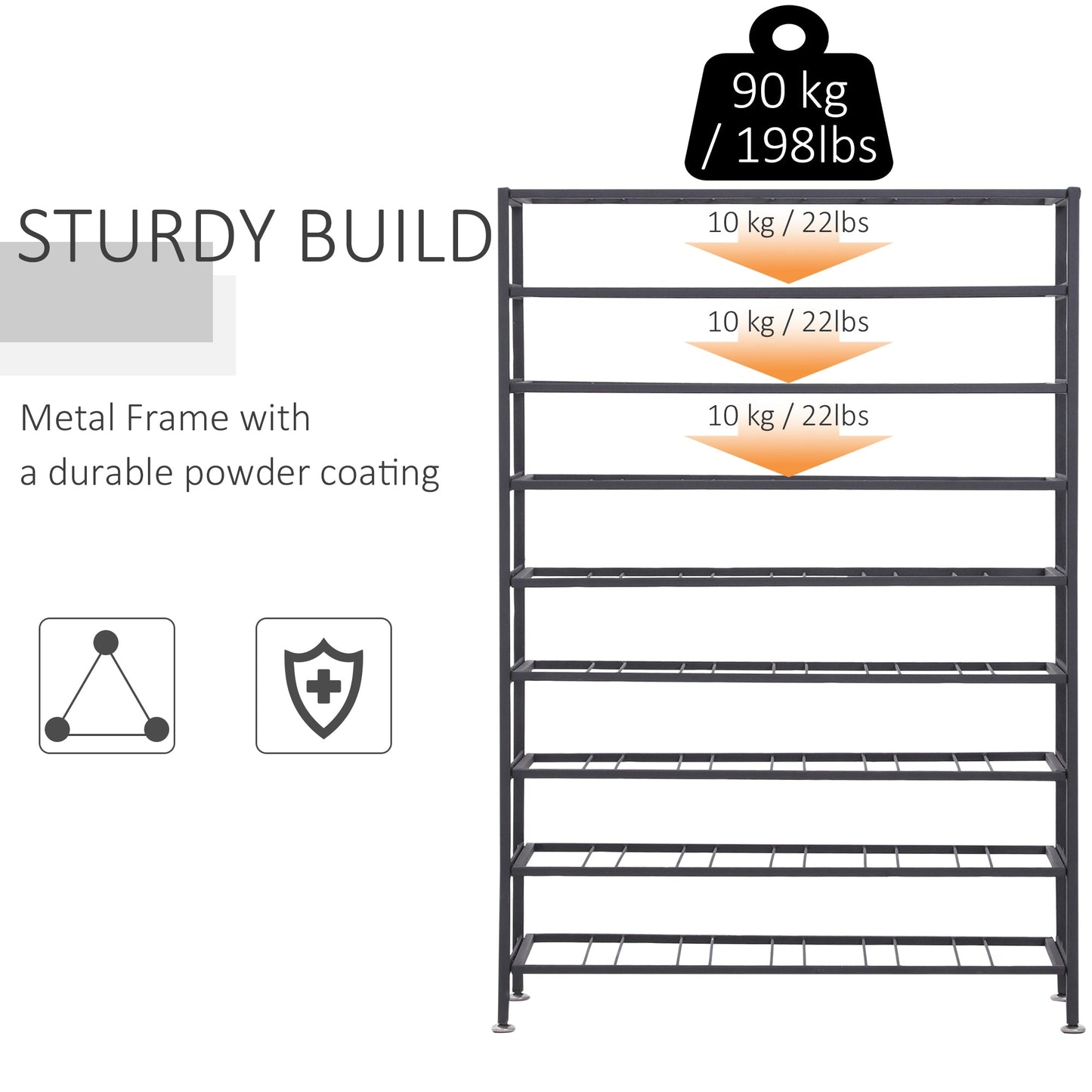 9-Tier Metal Wine Bottle Rack 54 Bottles Freestanding Wine Storage Holder Home Bar Wine Display Stand Cellar Bottle Organizer Black Wine Racks   at Gallery Canada