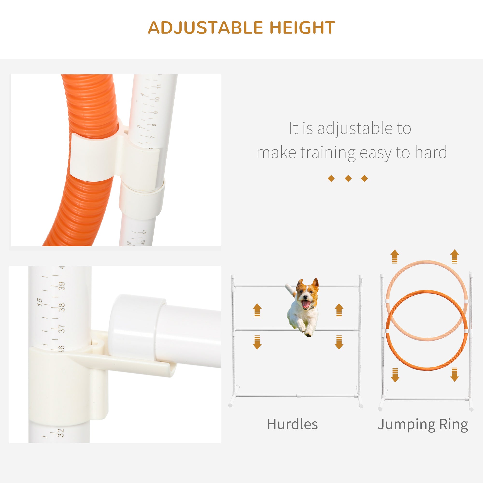 7 Pcs Dog Agility Kit w/ Tunnels, Weave Poles, Adjustable Hurdles, Jump Ring, Pause Box, Whistle, Carry Bag, Blue Dog Agility Training Equipment at Gallery Canada