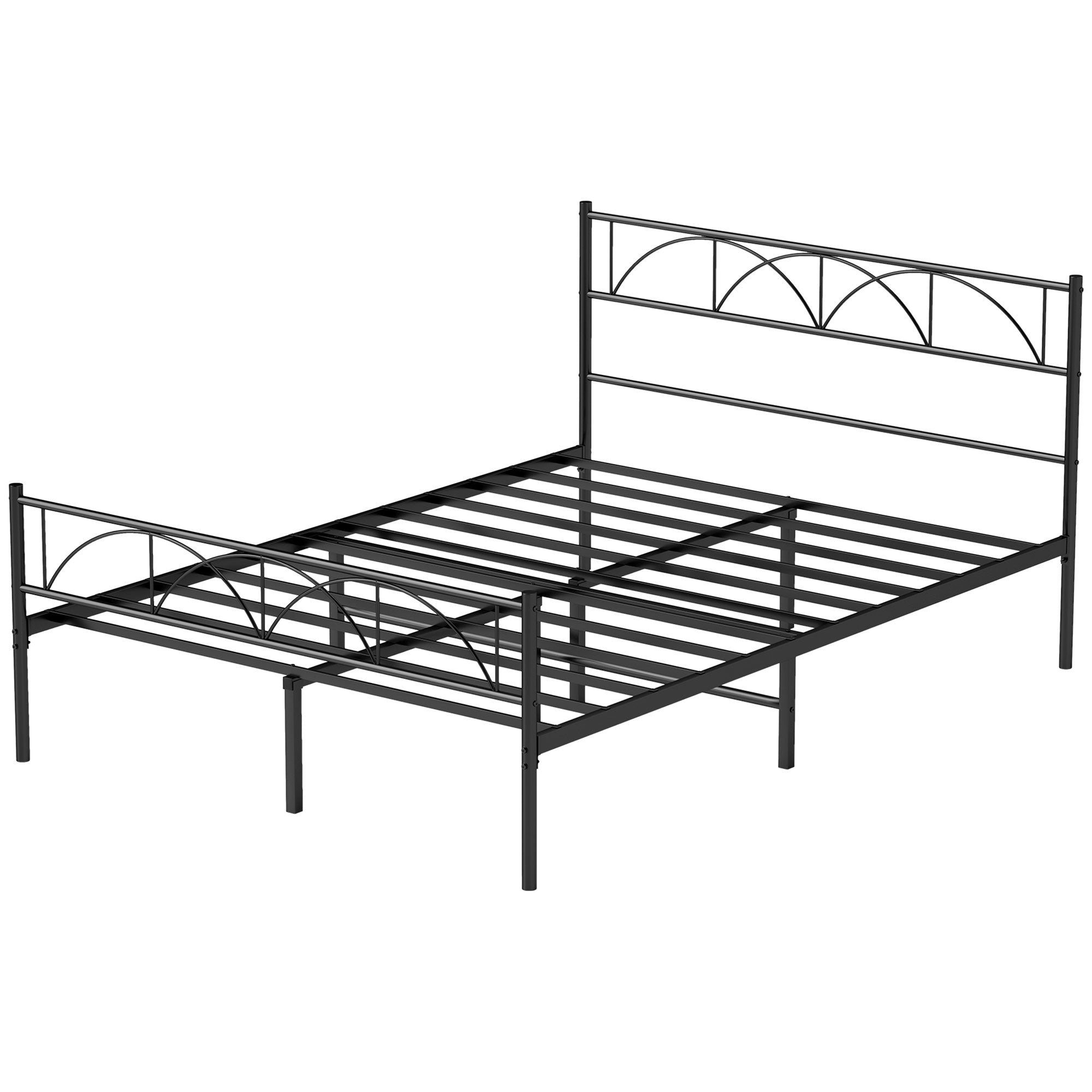 Metal Full Platform Bed Frame with Headboard, Steel Slat Support, Underbed Storage, No Box Spring Needed, Easy Assembly Bedroom Furniture   at Gallery Canada