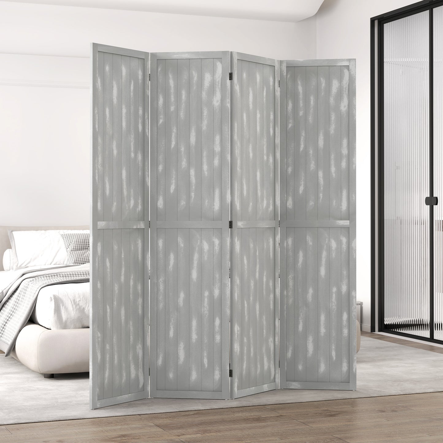 Screen Divider Room Divider Screen with Foldable Design for Indoor Bedroom Office 5.5' Grey Room Dividers at Gallery Canada