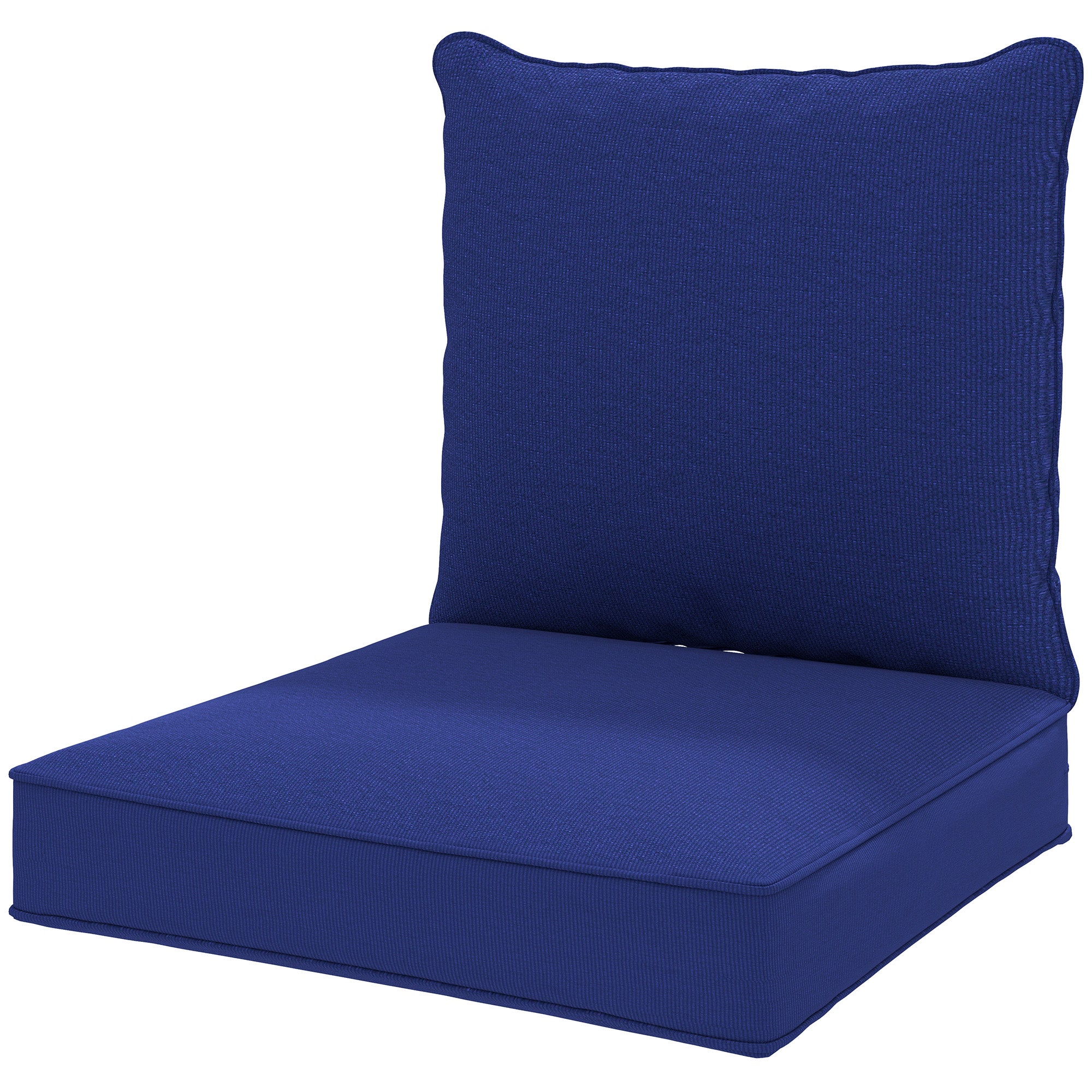 Patio Chair Cushions, Thick Deep Seat Outdoor Seat Cushion with Back Cushion, Dark Blue Patio Chair Cushions Dark Blue at Gallery Canada