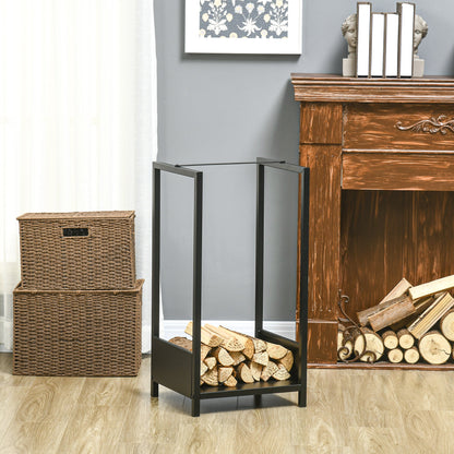 Firewood Rack, Log Holder for Fireplace, Outdoor Indoor Wood Storage Stacker, 15.4" x 13.8" x 29.9", Black Firewood Racks   at Gallery Canada