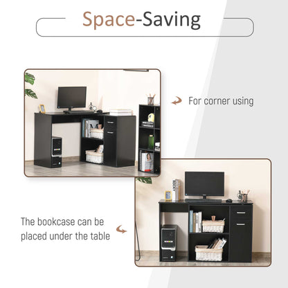 360° Rotating Home Office Corner Desk Storage Shelf Cabinet Black Writing Desks   at Gallery Canada