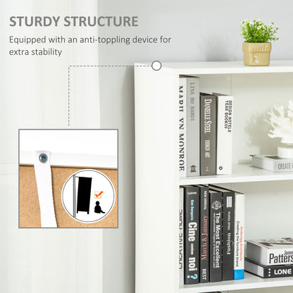 4-Tier Open Bookshelf with Doors Modern Home Office Bookcase Storage Cabinet for Living Room Bathroom Study, White White Bookshelves   at Gallery Canada