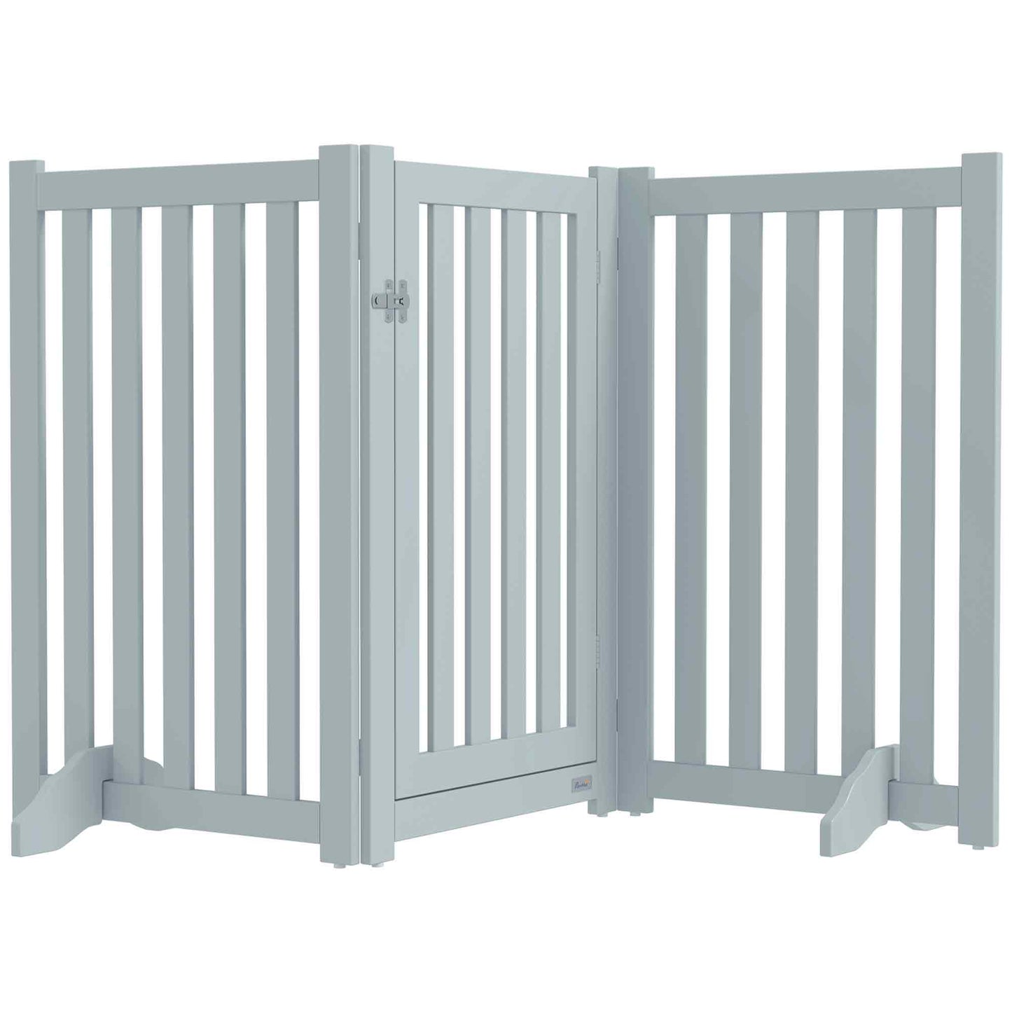 3-Panel Foldable Dog Gate with Feet for Medium Dogs and Below, Grey Houses, Kennels & Pens   at Gallery Canada