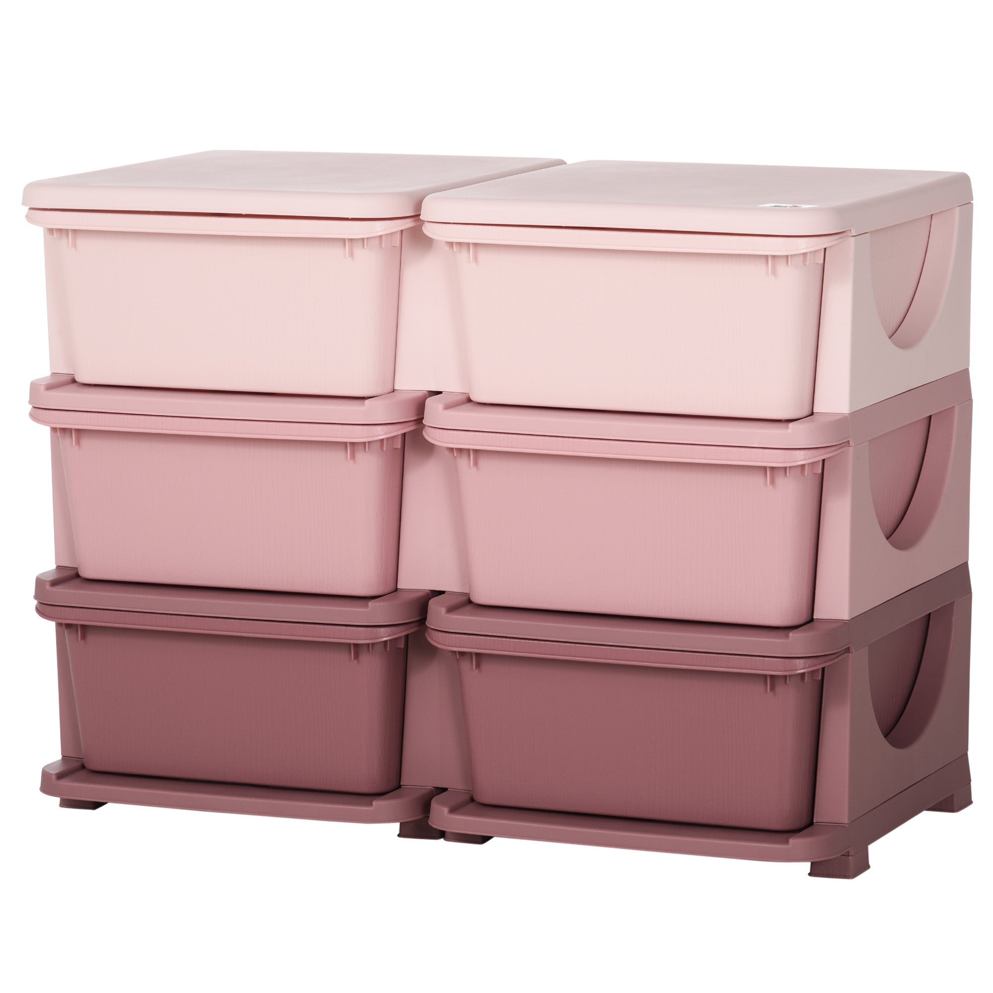 3 Tier Kids Toy Organizer and Storage Bins with 6 Plastic Drawers, Pink Baby & Kids Storage   at Gallery Canada