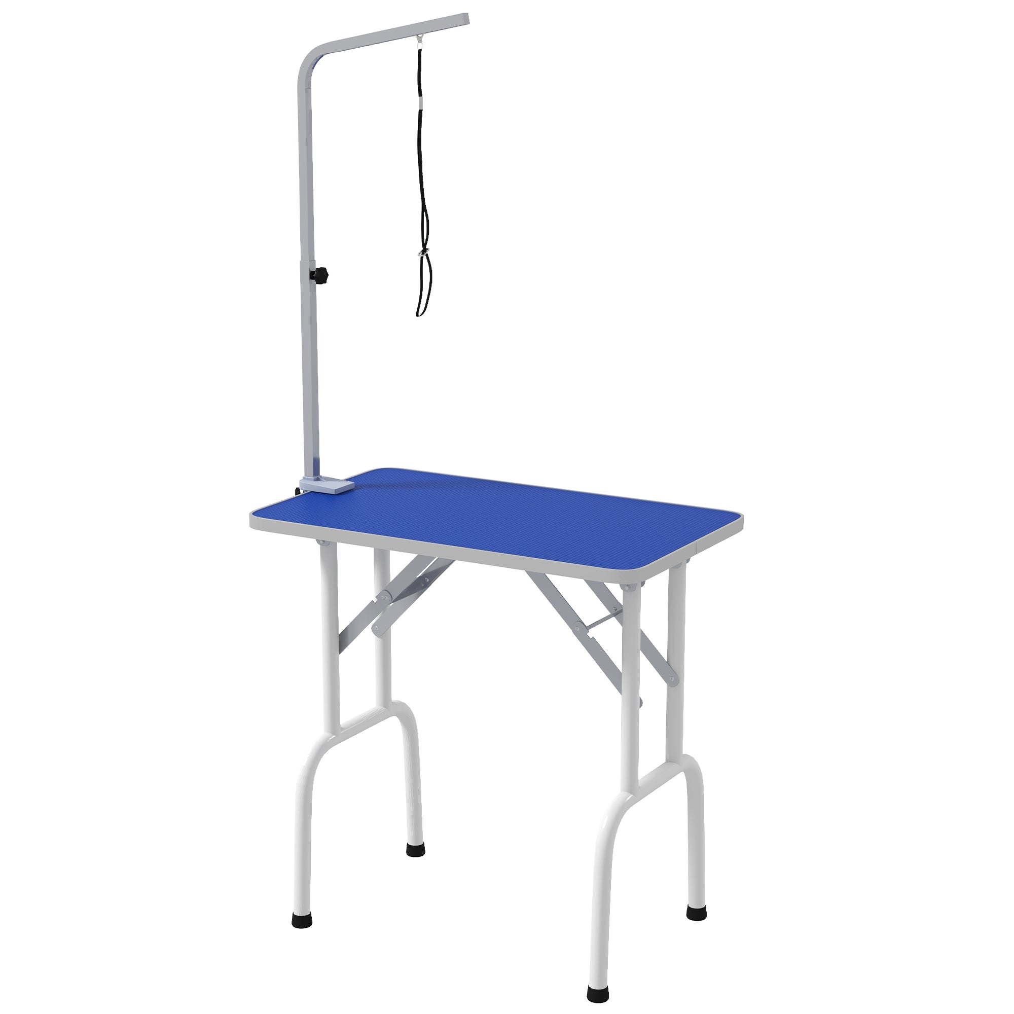 Foldable Pet Grooming Table for Dogs Cats with Adjustable Arm, Non-slip Surface, Blue Dog Grooming Tables Blue, White at Gallery Canada