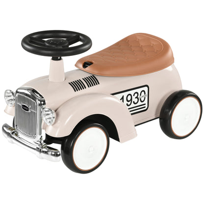 Ride on Sliding Classic Car for Toddlers, Foot To Floor Slider with Under Seat Storage, Aged 12–36 Months, Cream White Push Cars for Toddlers   at Gallery Canada