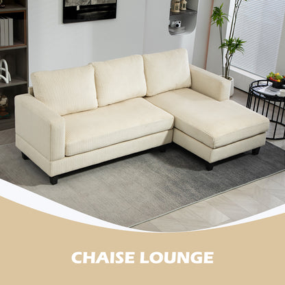 L Shaped Couch, L Shape Sofa with Chaise Lounge and Spring Cushion for Living Room, Bedroom, Beige Sofas & Reclining Chairs at Gallery Canada