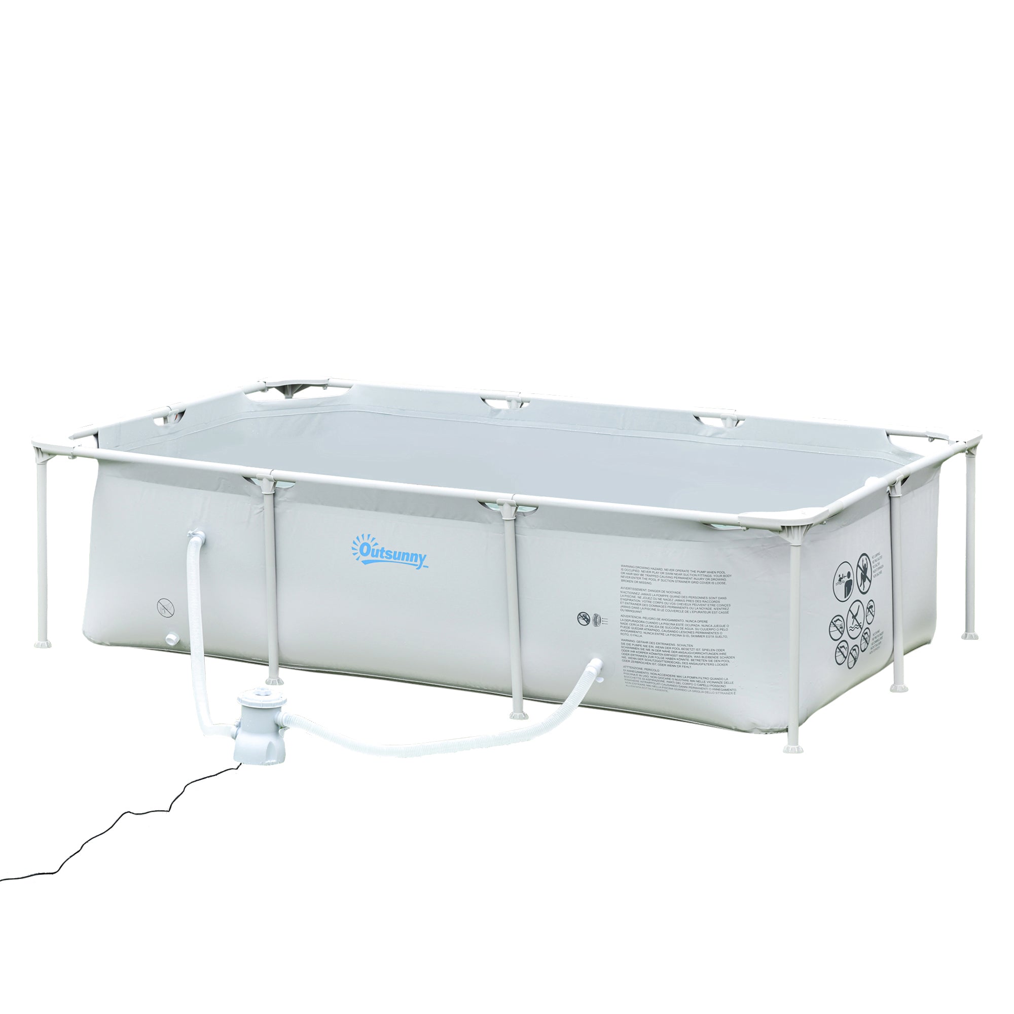 8.3ft x 5ft x 26in Frame Above Ground Swimming Pool Set with Filter Pump Filter Cartridge Reinforced Sidewalls Grey Outdoor Swimming Pools & Hot Tubs at Gallery Canada