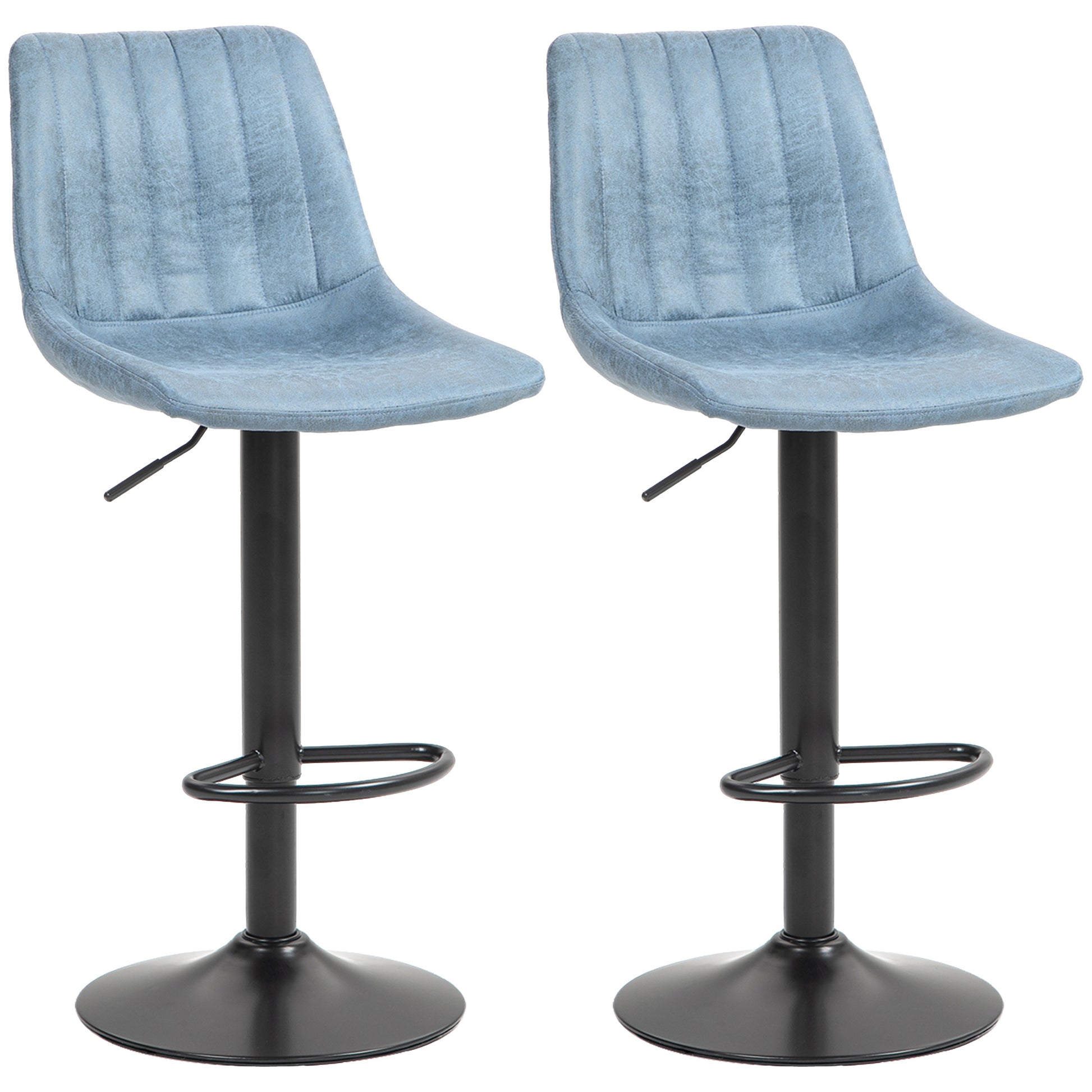 Counter Height Bar Stools Set of 2, Adjustable Height Bar Chairs with Swivel Seat, Leathaire Upholstery Bar Stools   at Gallery Canada